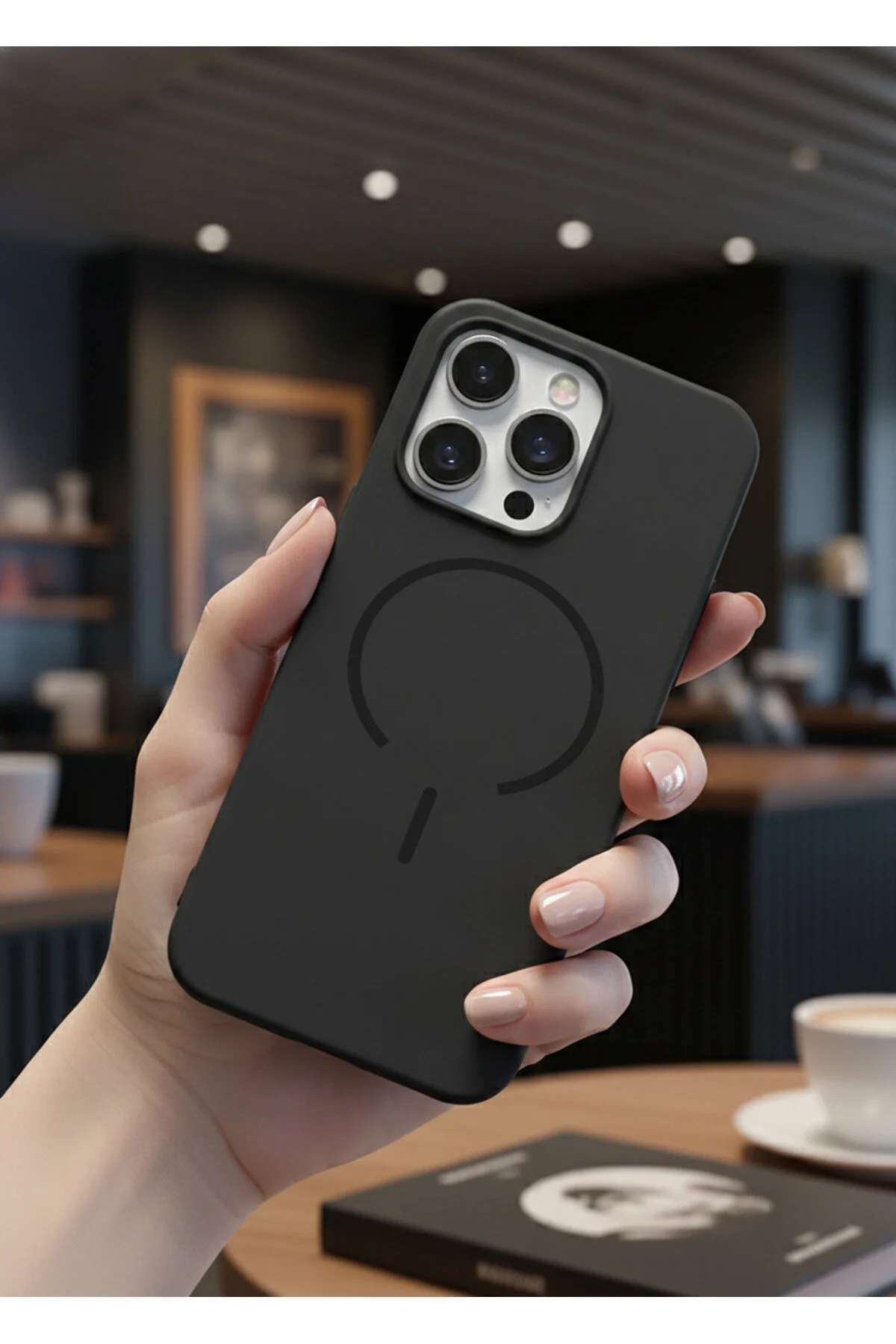 iPhone 13 Pro İçin Uyumlu M-Safe Özellikli Soft Renkli Elde Kaymaz Silikon Kılıf