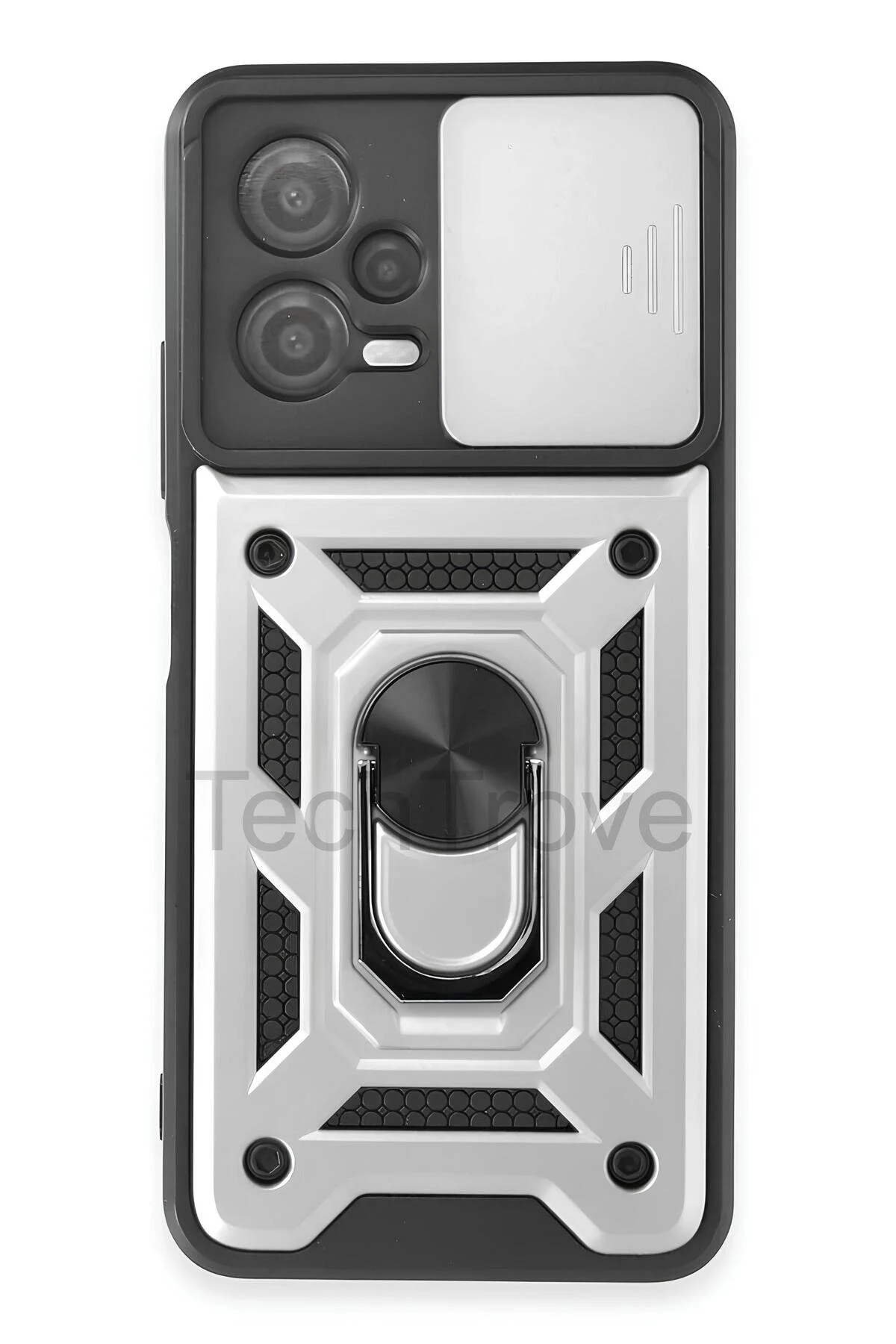 Redmi Note 12 5G Kılıf Sürgülü Kamera Korumalı Yüzüklü Stand Olabilen Magnetic Tpu Tank Kapak