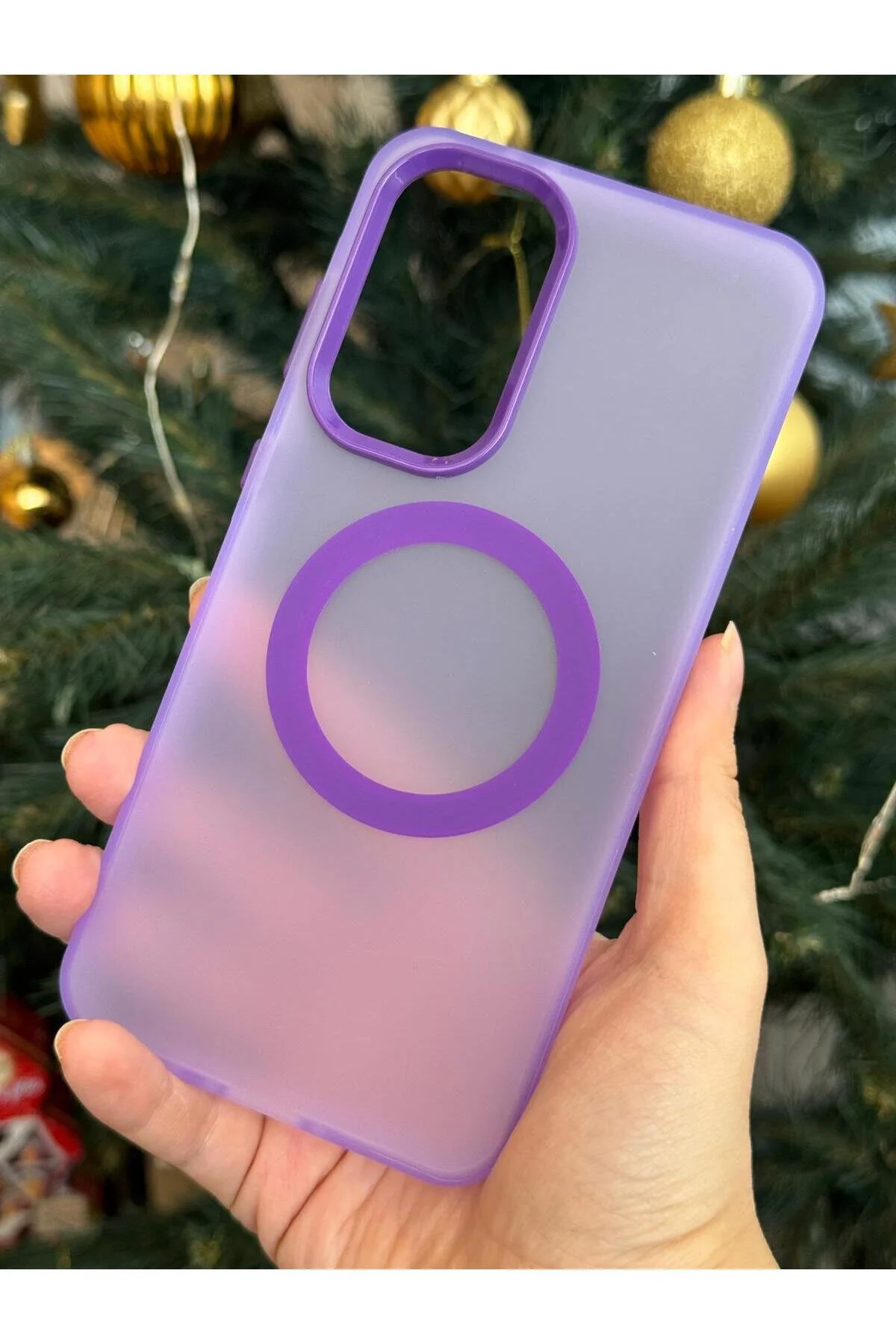 Galaxy A16 Kılıf Darbe Emici Magnetic Halkalı Buzlu Sararmaz Kılıf
