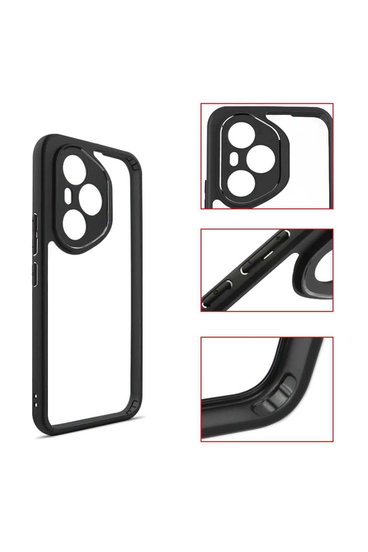 Honor 400 Pro Kılıf Kamera Koruma Çıkıntılı Şeffaf Arka Yüzeyli A++ Kalite Kapak