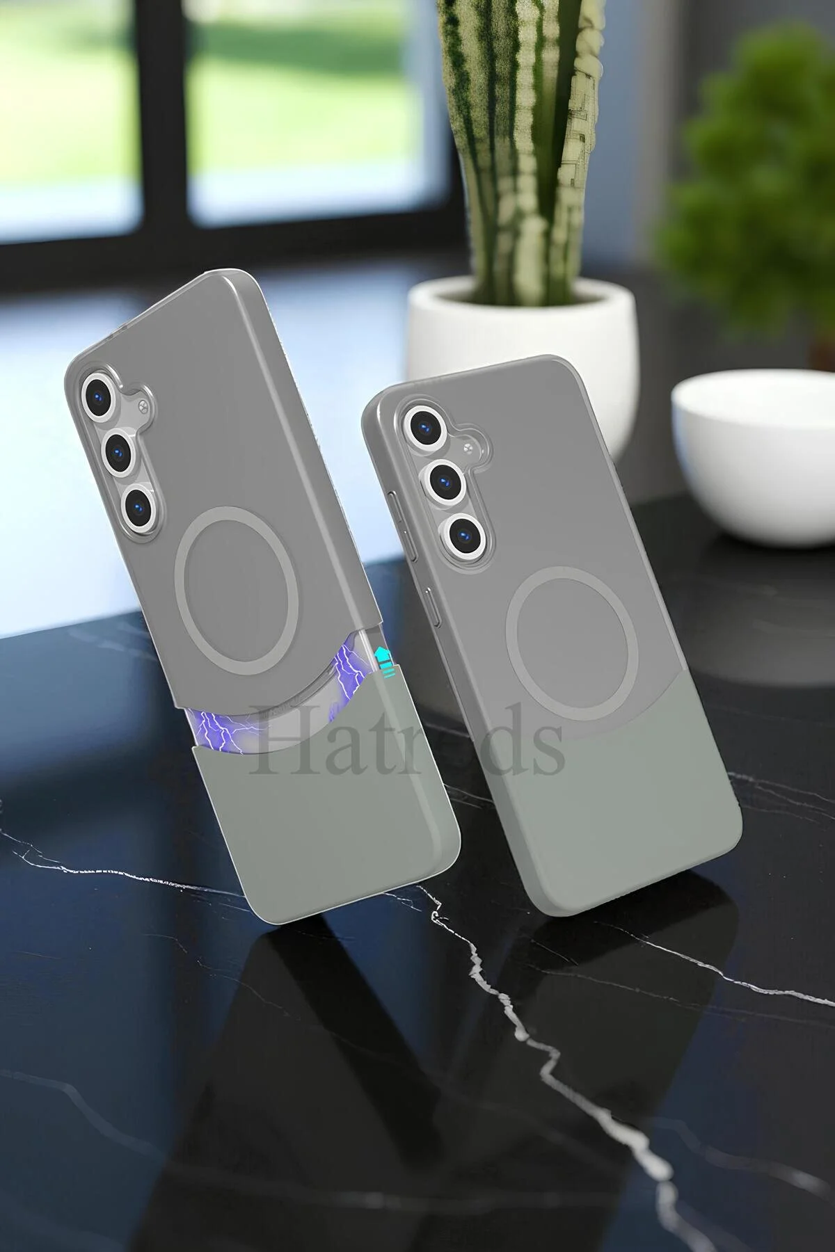 Galaxy S25 Kılıf M-Safe Şarj Özellikli Mıknatıslı Duble Kapak