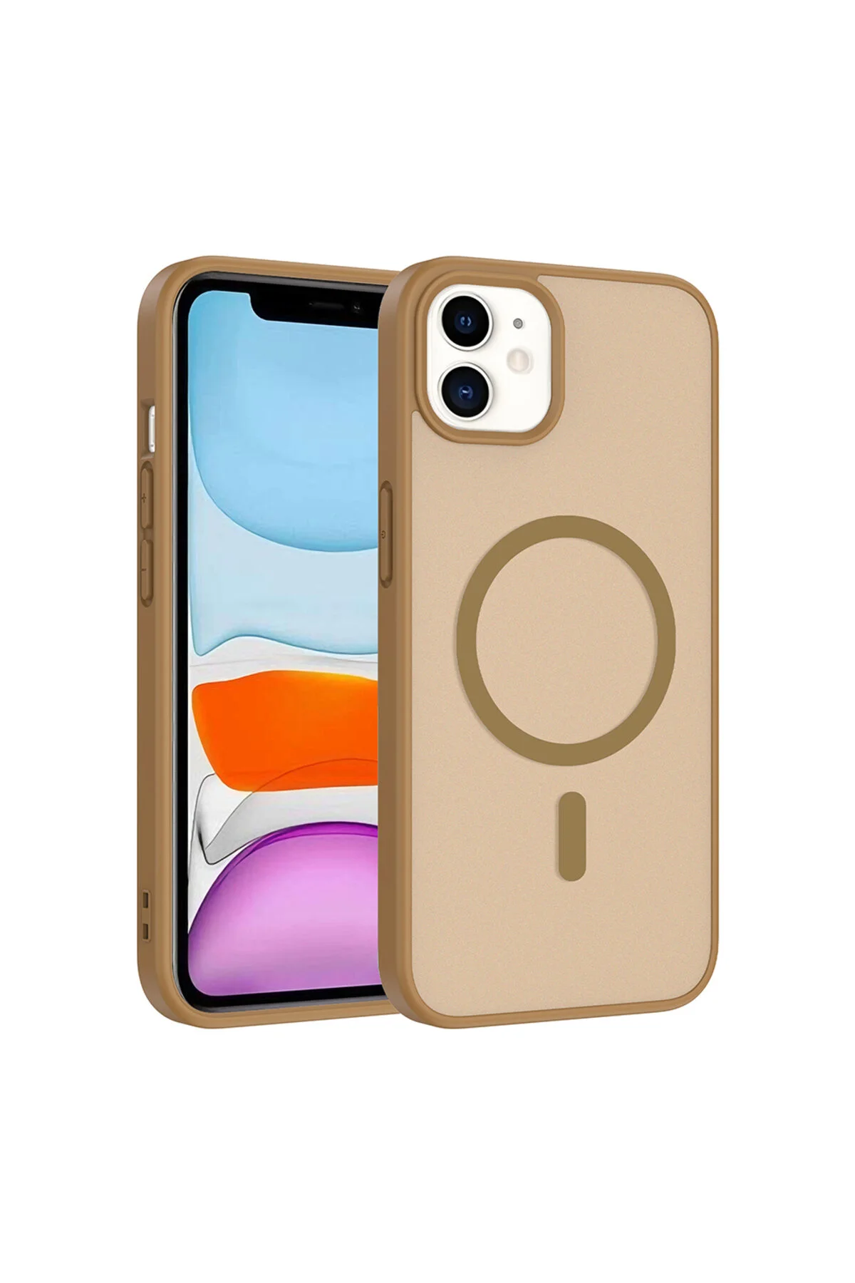 iPhone 11 İçin Uyumlu Uyumlu Renkli Buzlu Tasarım Sararmaz Magsafe Kılıf