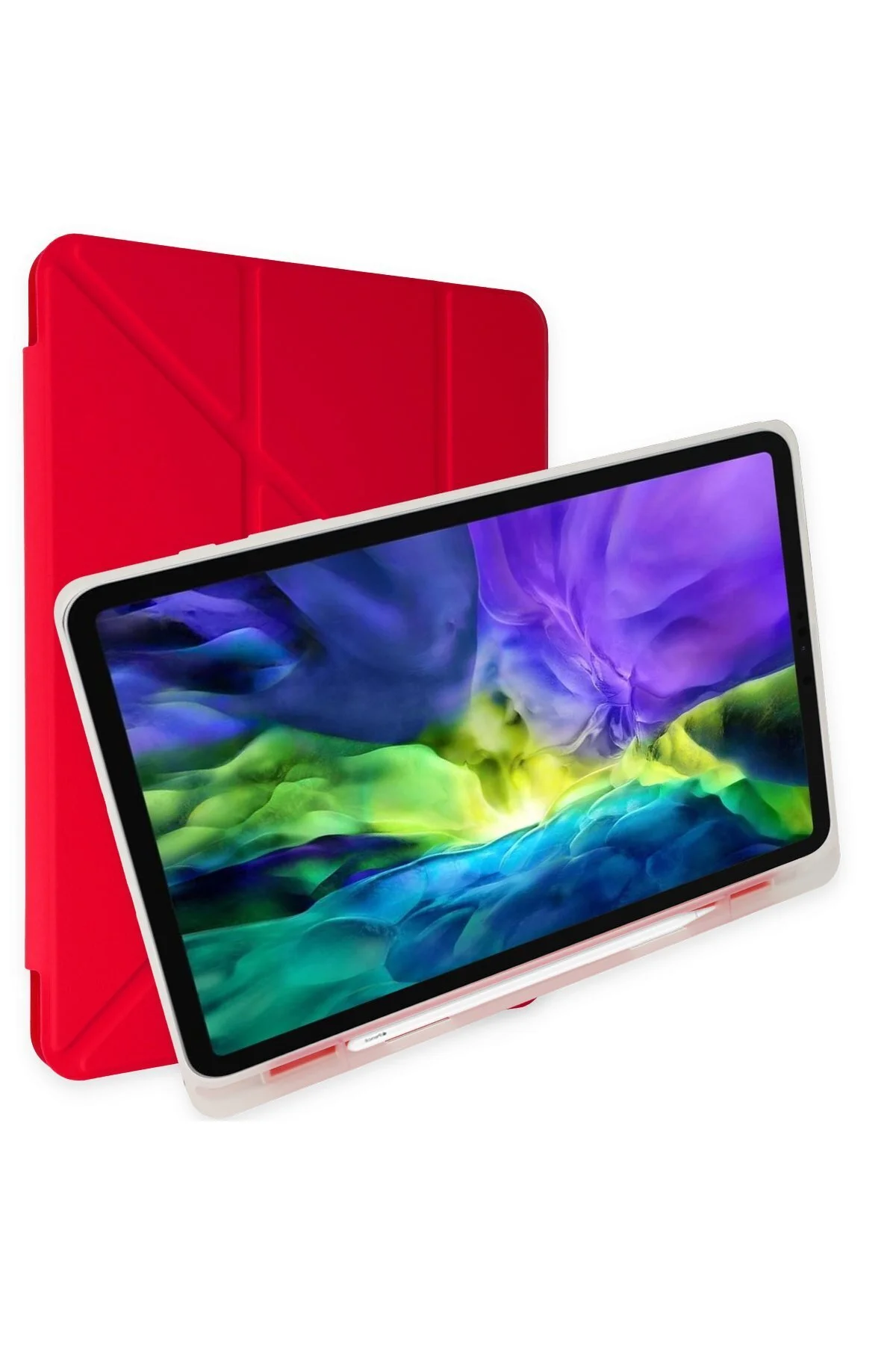 Huawei MatePad 11.5 Uyumlu Kılıf Kalem Bölmeli Uyku Modlu Smart Case - Kırmızı
