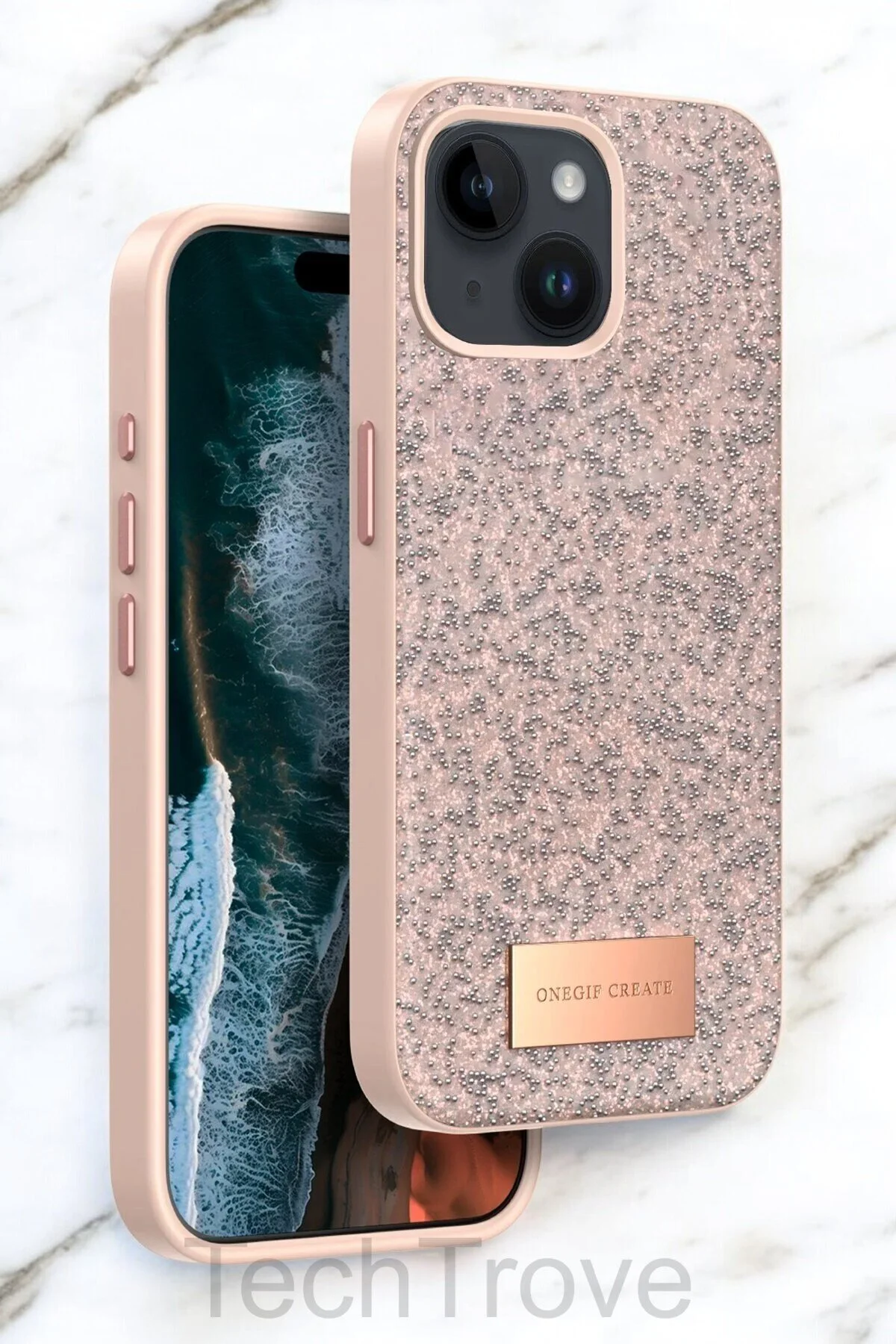 iPhone 13 Kılıf Parlak Mozaik Taşlı Simli Tasarımlı Diamond Lüks Kapak