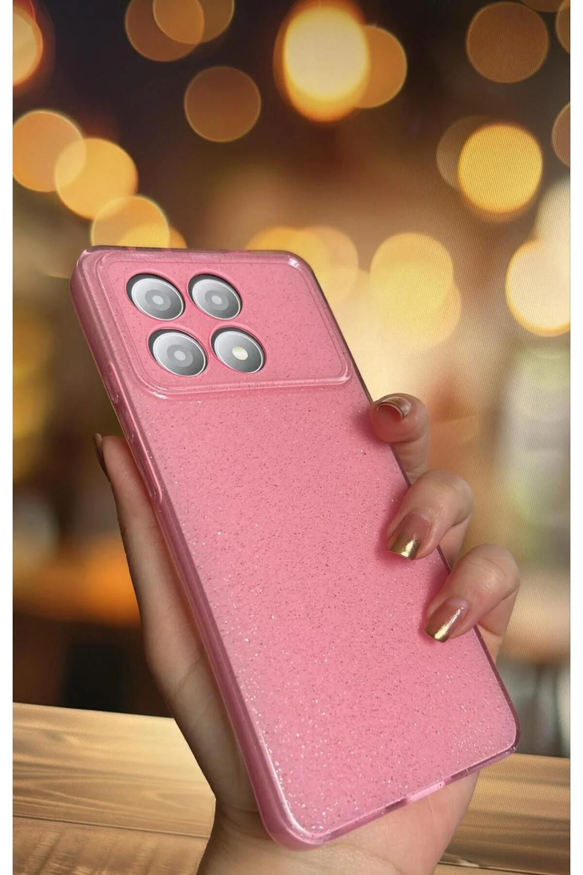Poco X6 Pro Kılıf Kamera Korumalı Parlak Simli Lüks Kapak