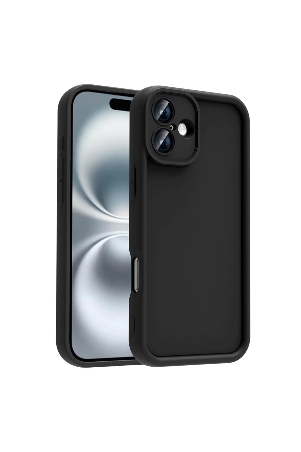 Apple iPhone 16 Plus Kılıf Kamera Korumalı Kenar Çıkıntılı Soft Renkli Silikon Kapak - Siyah