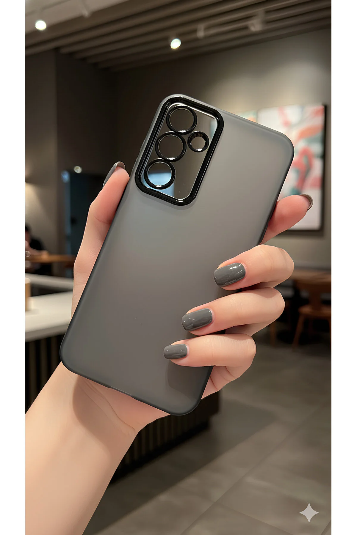 Samsung Galaxy A35 Uyumlu Kılıf Saydam Yapılı Kamera Korumalı Parmak İzi Yapmaz Mat Kapak