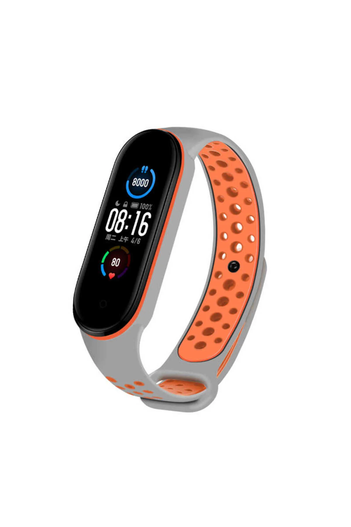 Mi Band 6 İçin Uyumlu Delikli Tasarımlı Renkli Kayış Kordon