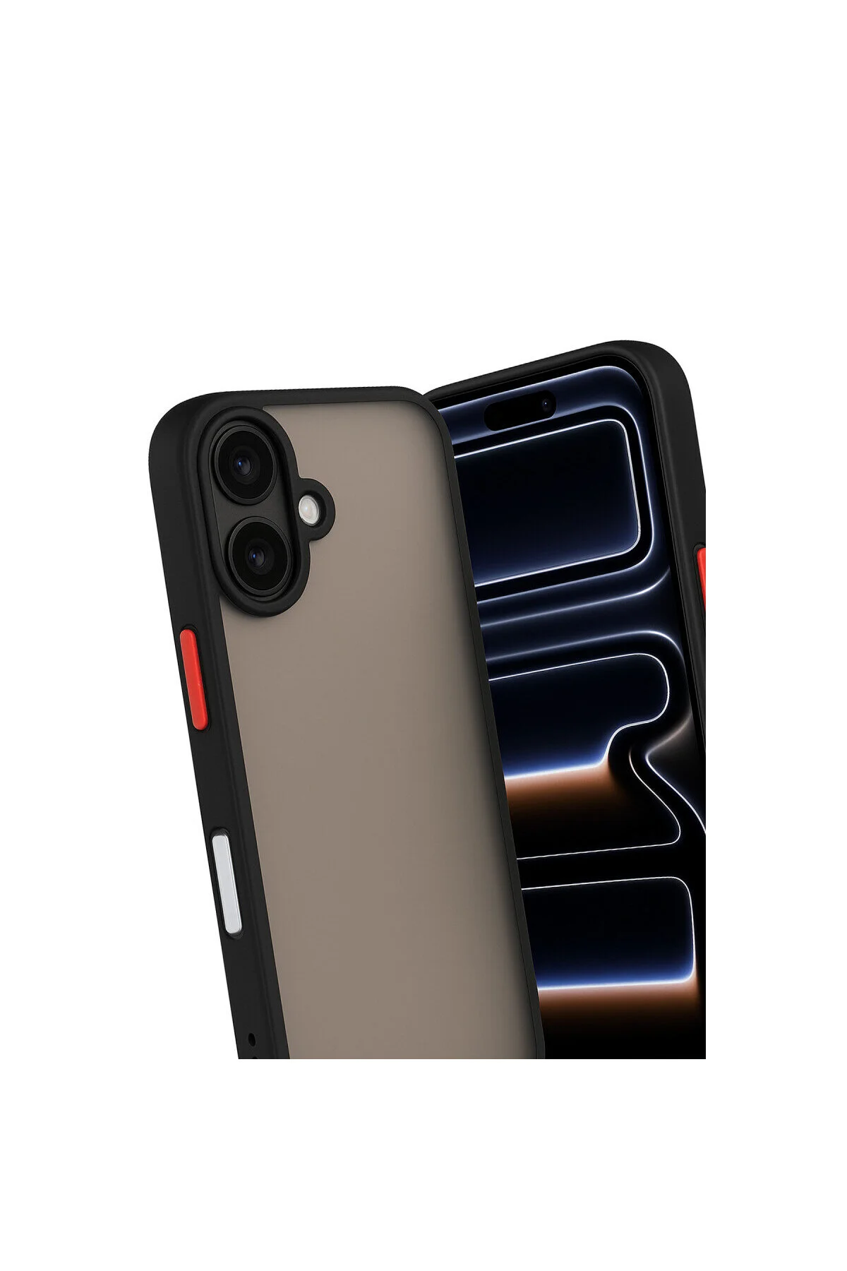 iPhone 17 İçin Uyumlu Buzlu Tasarım Renkli Tuş Mat Tasarım Sararmaz Kılıf