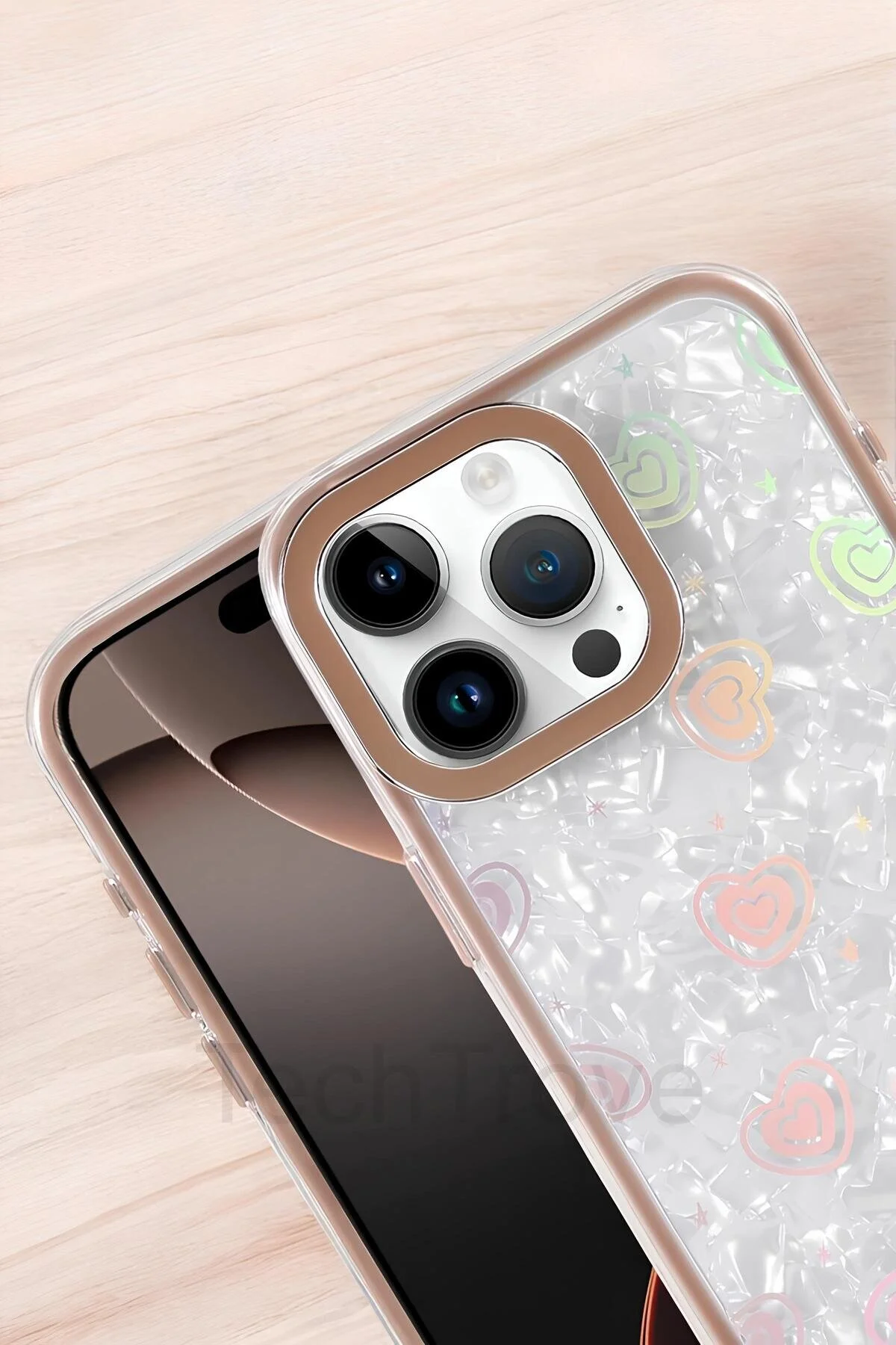 iPhone 11 Kılıf Renkli Kalp Desenli Darbe Korumalı Ultra Lüks Kapak