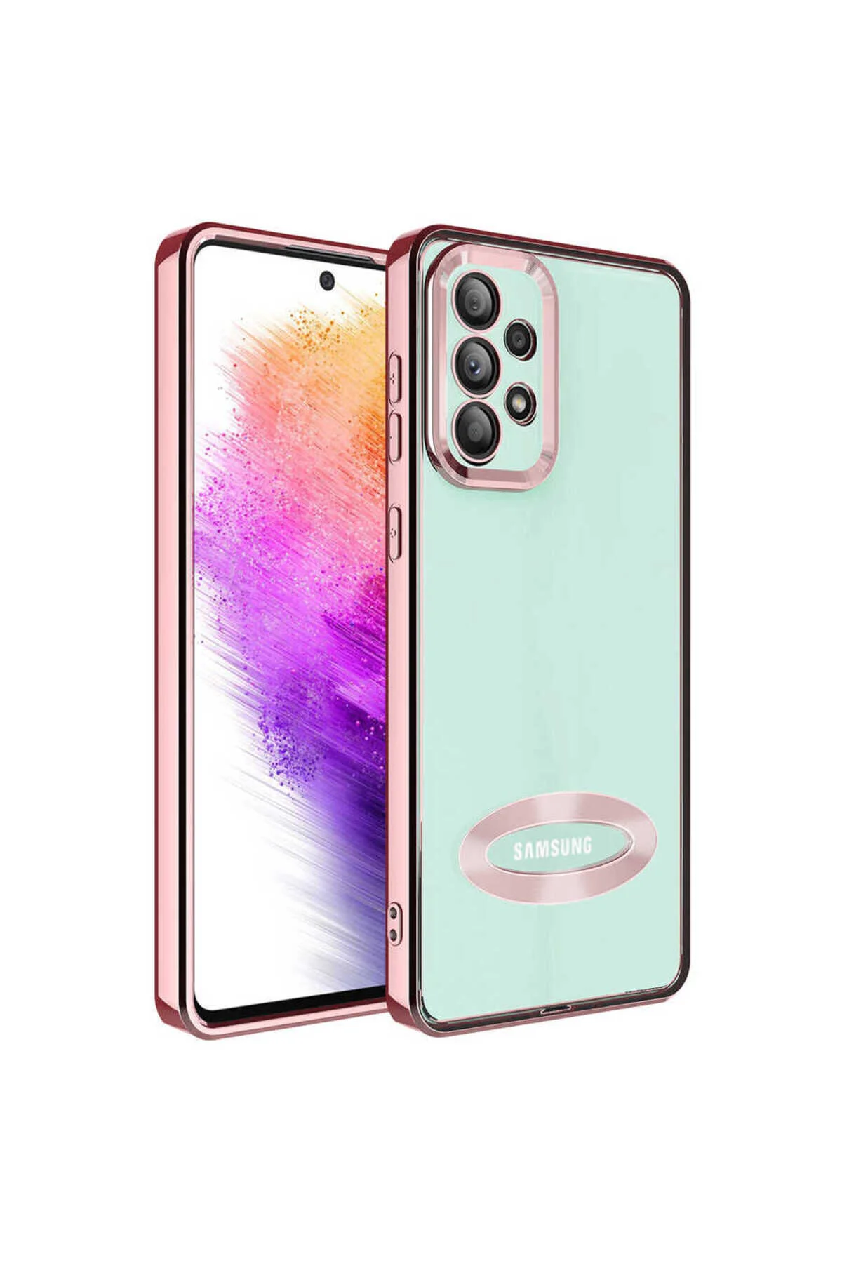 Samsung Galaxy A33 5G Uyumlu Logo Gösteren Kamera Korumalı Renkli Tasarım Kılıf