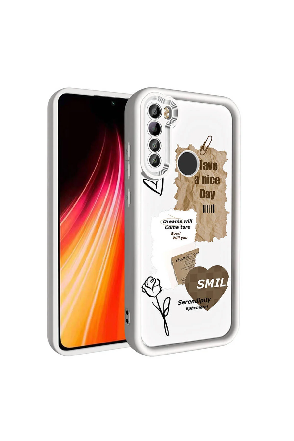Xiaomi Redmi Note 8 Uyumlu Renkli Tasarımlı Kamera Korumalı Baskılı Kılıf
