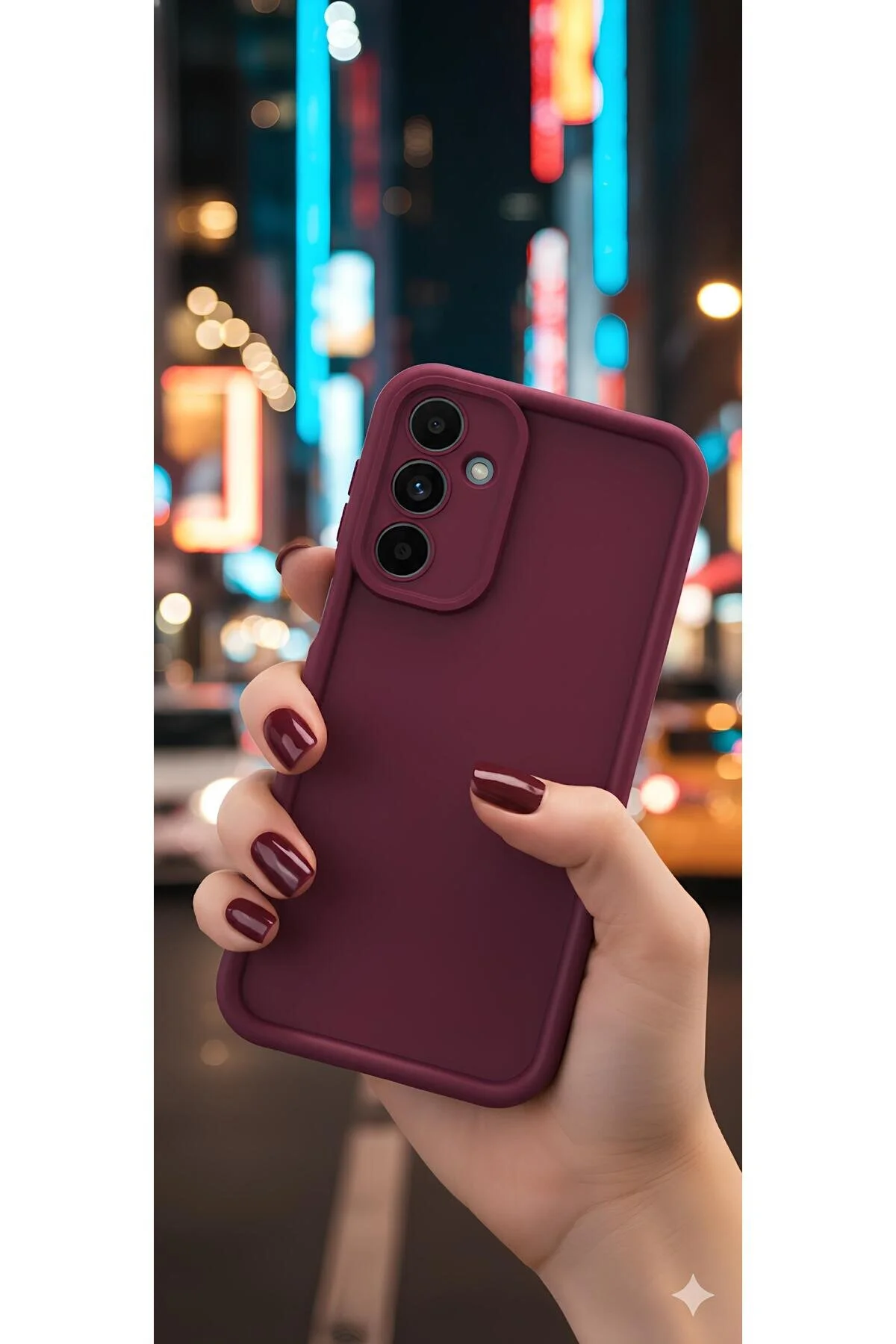 Samsung Galaxy A17 Kılıf Kamera Korumalı Kenar Çıkıntılı Soft Renkli Silikon Kapak - Mürdüm