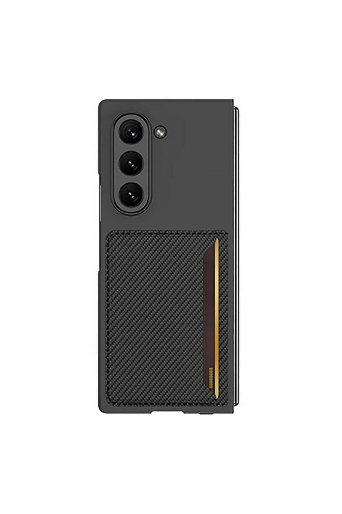 Galaxy Z Fold 6 Karbonfiber Arka Yüzey Hatreds Kartlıklı Z-Kart Kıpta Sert Kapak