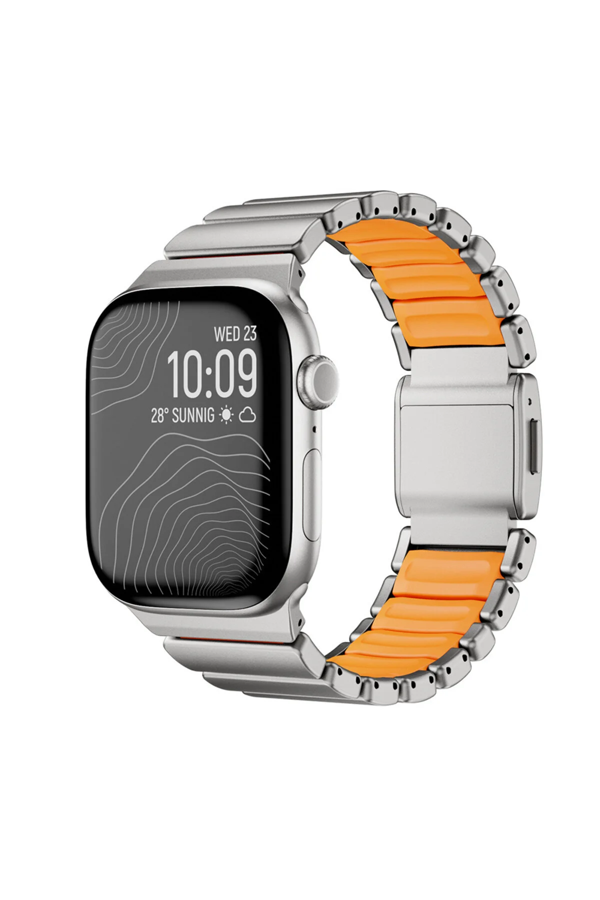 Watch 42mm İçin Uyumlu Renkli Tasarımlı Metal Silikon Kordon