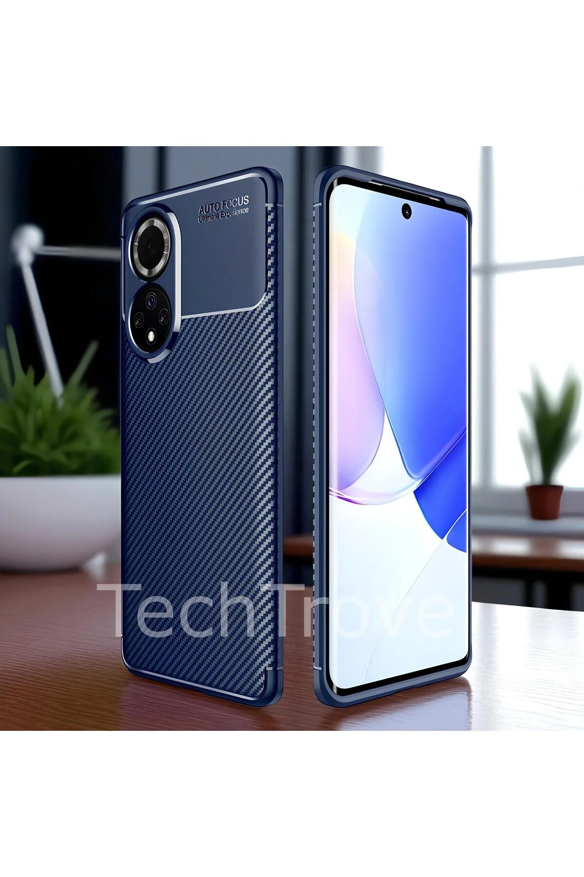 Honor 50 Kılıf Kamera Korumalı Darbe Emici Karbon Fiber Desenli Renk Atmaz Silikon Kapak