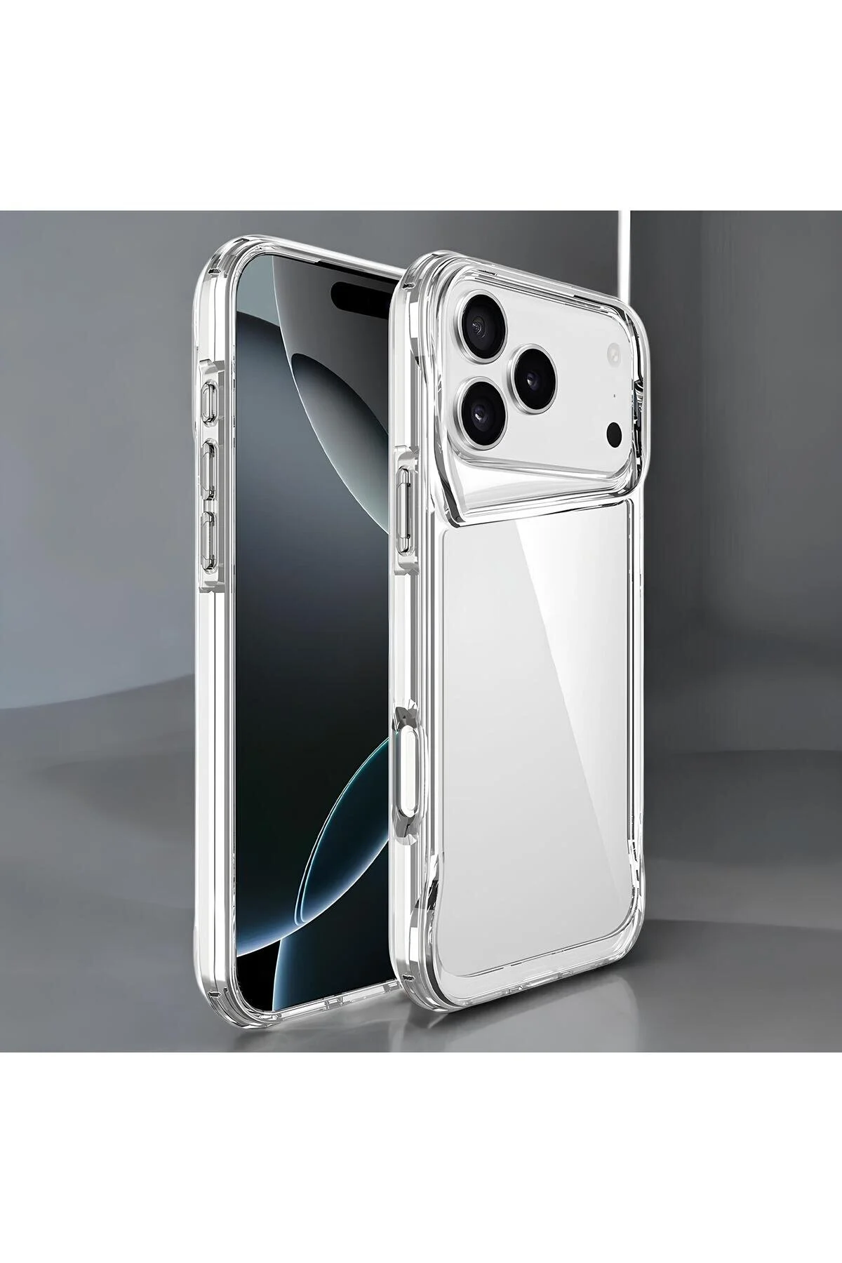Apple iPhone 17 Pro Max Kılıf Kamera Koruma Çıkıntılı Sararmaz Leke Tutmaz Şeffaf Kapak