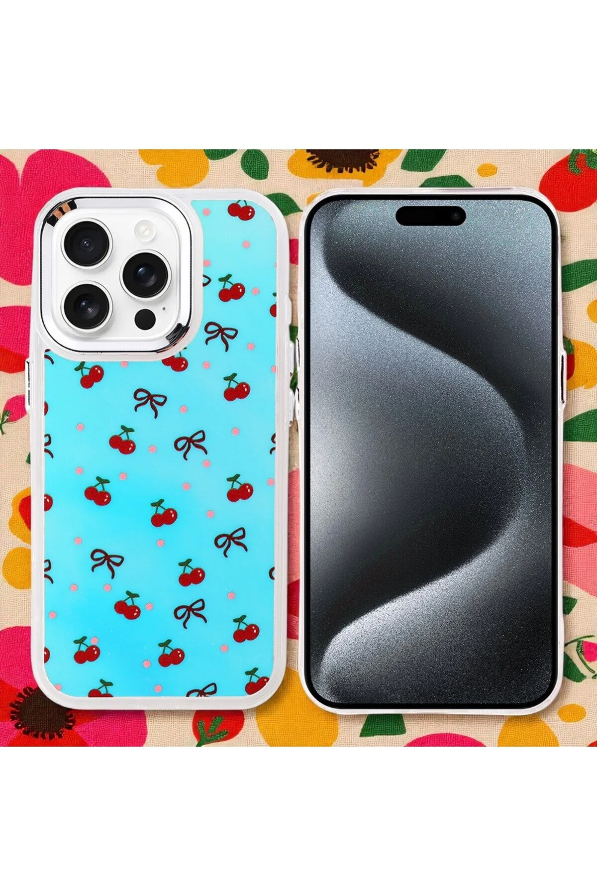 Apple iPhone 15 Pro Max Kılıf Figür Desenli Elde Kaymaz Soft Silikon Kapak