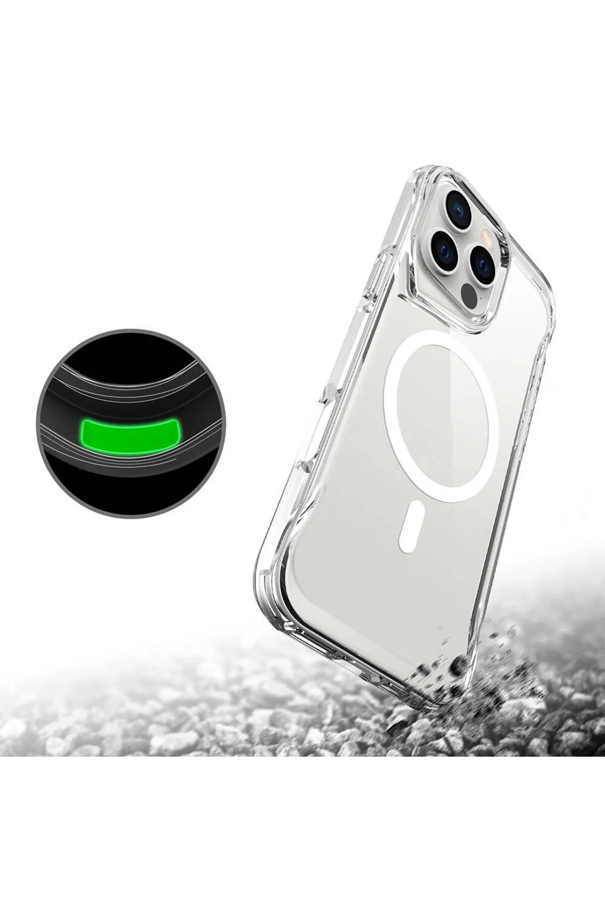Apple iPhone 16 Pro Max Uyumlu Magsafe Özellikli Özel Tasarım Şeffaf Kapak