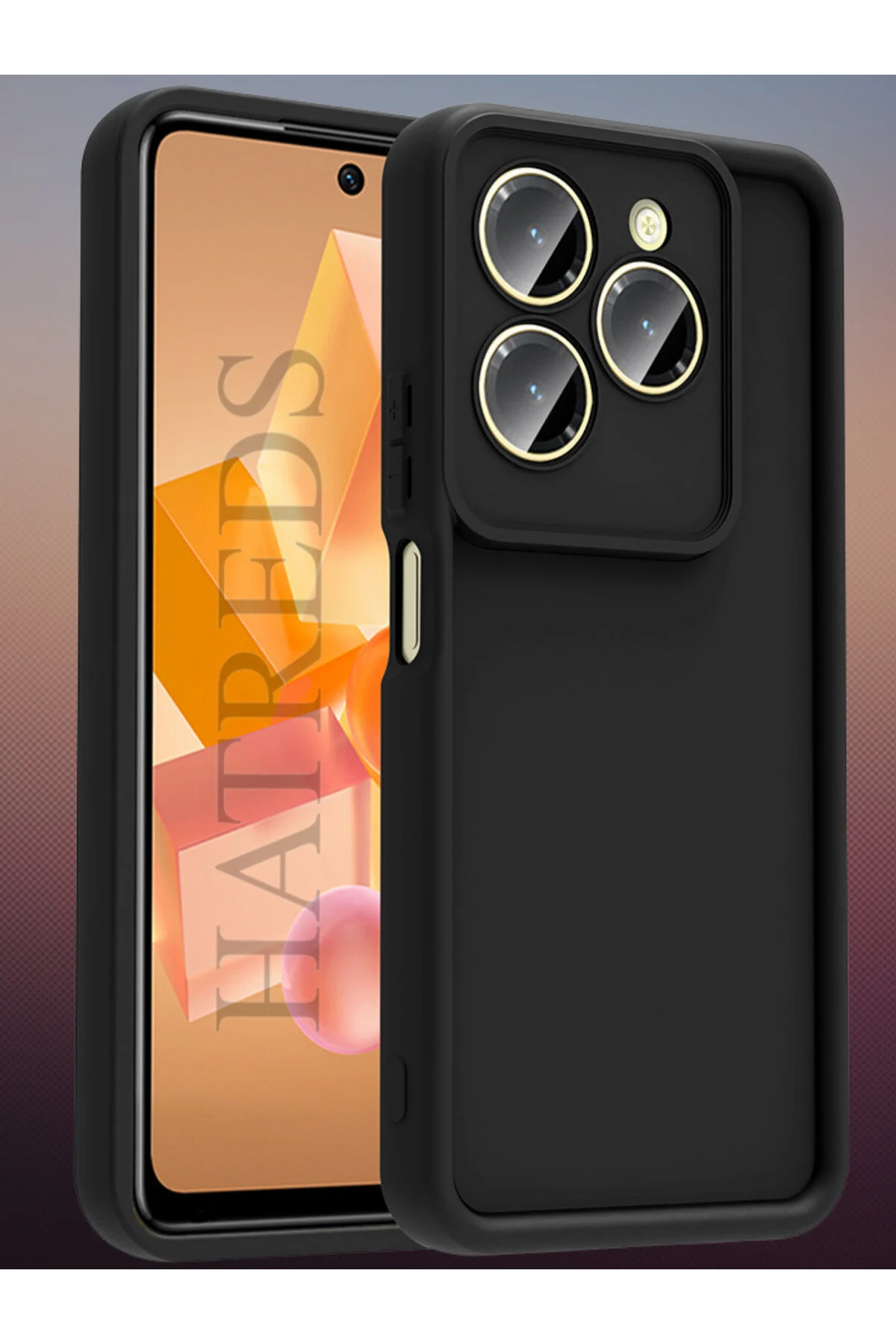 İnfinix Hot 40 Pro Kılıf Kamera Korumalı Kenar Çıkıntılı Soft Renkli Silikon Kapak - Siyah