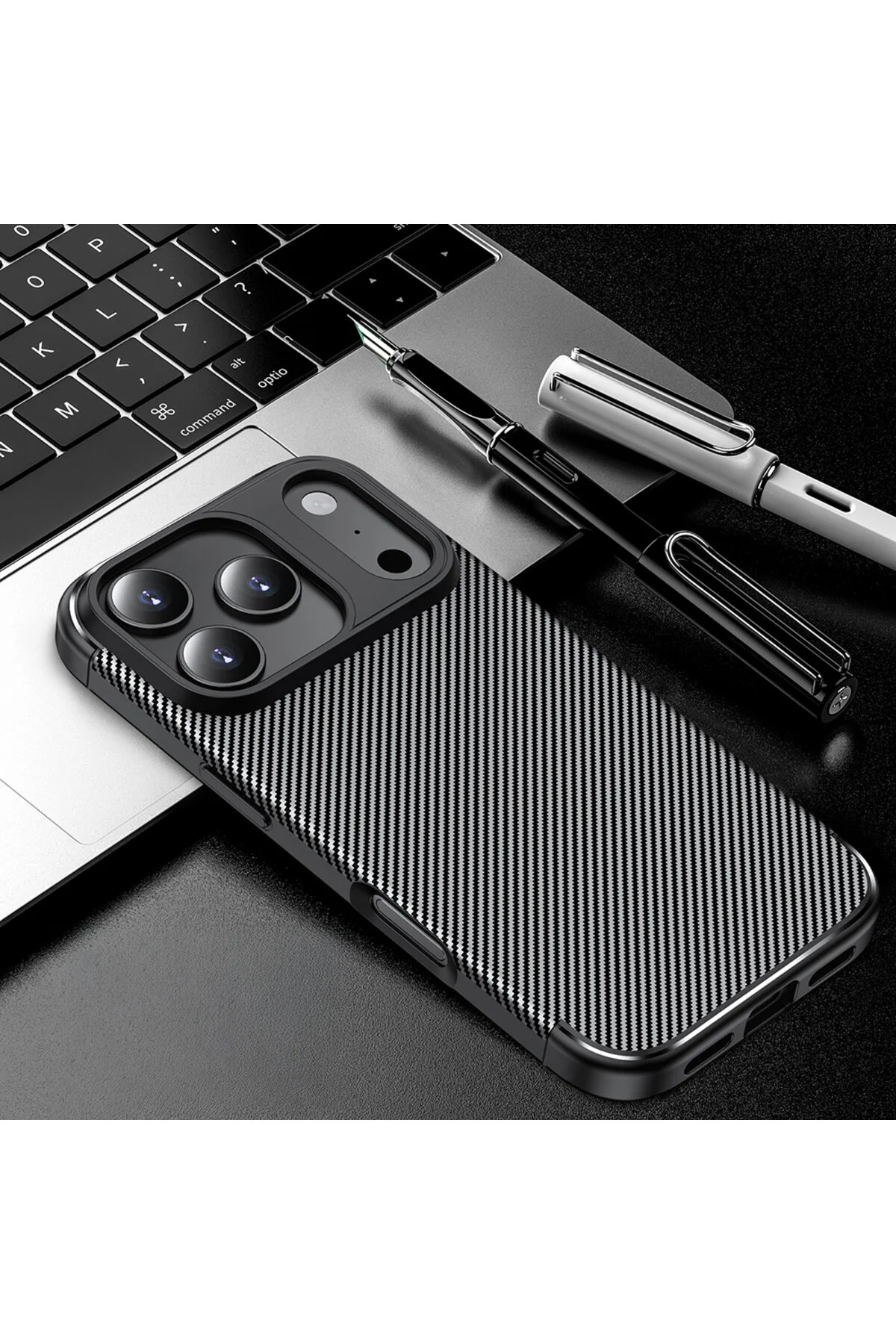 Xiaomi Redmi A5 4G Kılıf Kamera Korumalı Darbe Emici Karbon Fiber Desenli Kapak