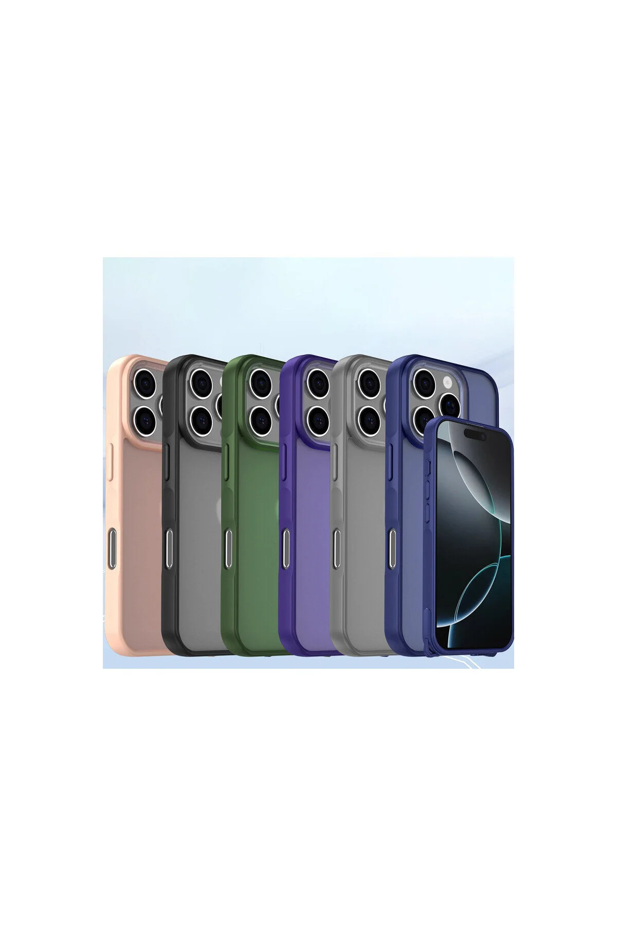 iPhone 16 Pro İçin Uyumlu Buzlu Tasarım Sararmaz Tpu Kılıf