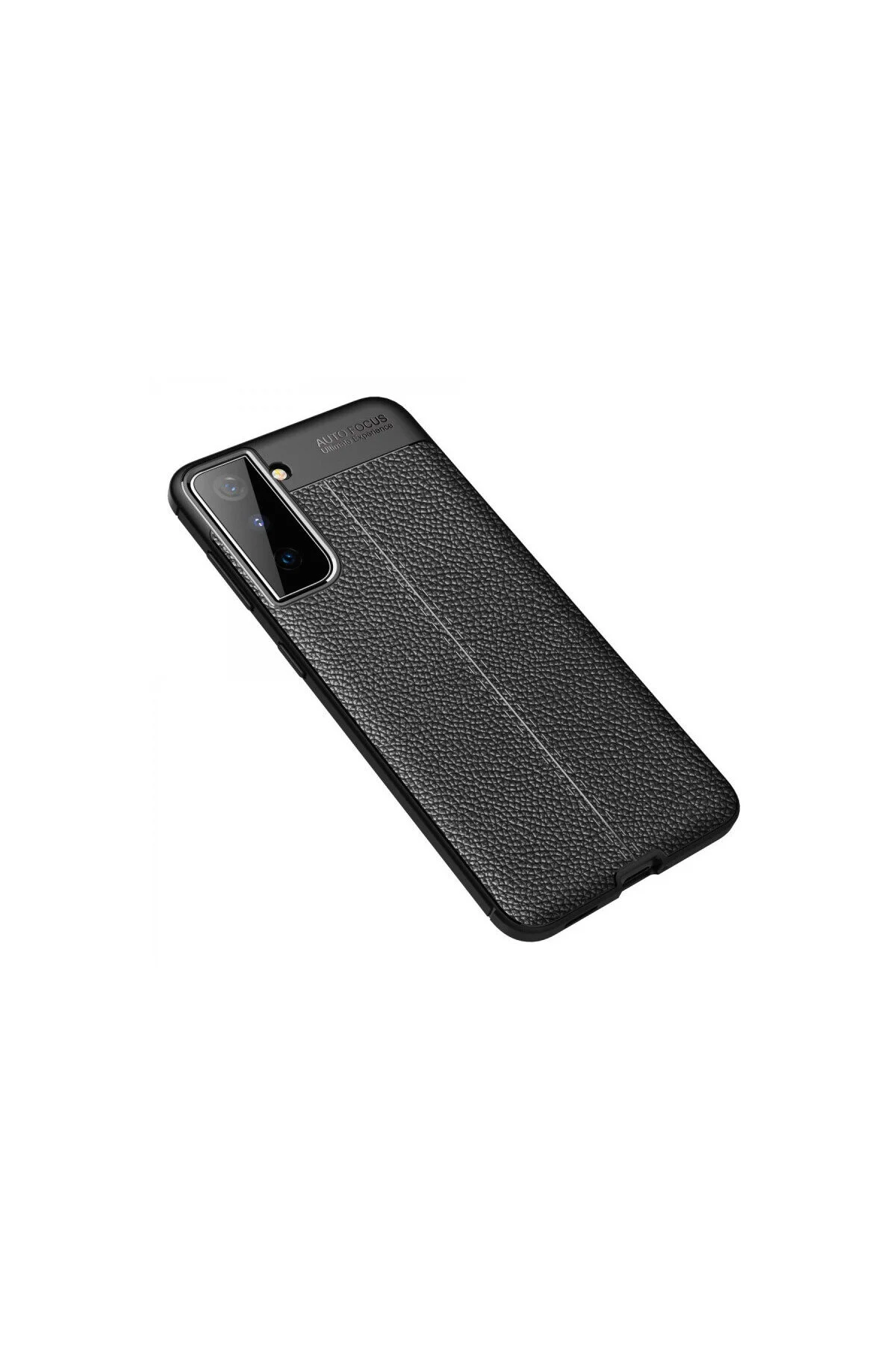 Samsung Galaxy S21 Plus İçin Uyumlu Deri Tasarımlı Elde Kaymaz Korumalı Silikon Kılıf