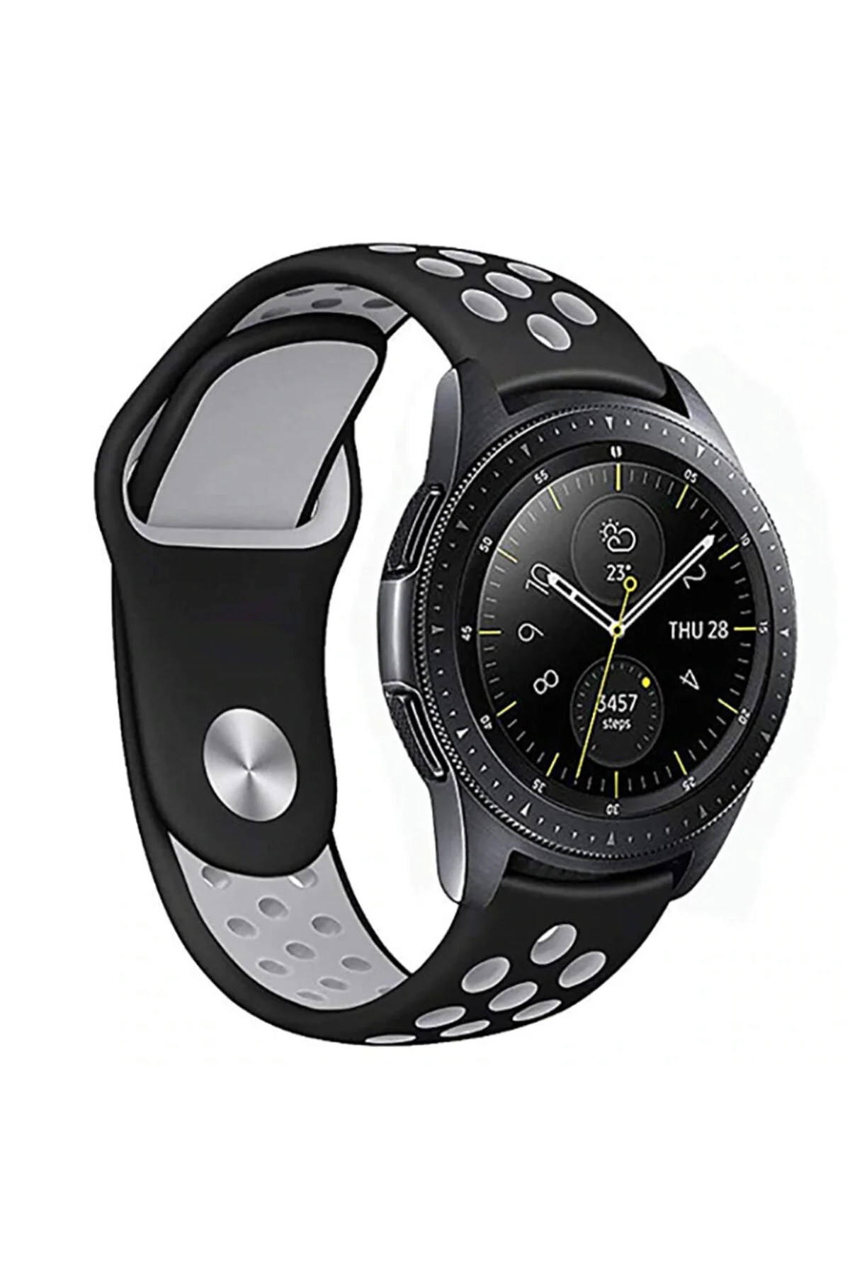 Gear S3 (22mm) İçin Uyumlu Delikli Tasarımlı Renkli Kayış Kordon
