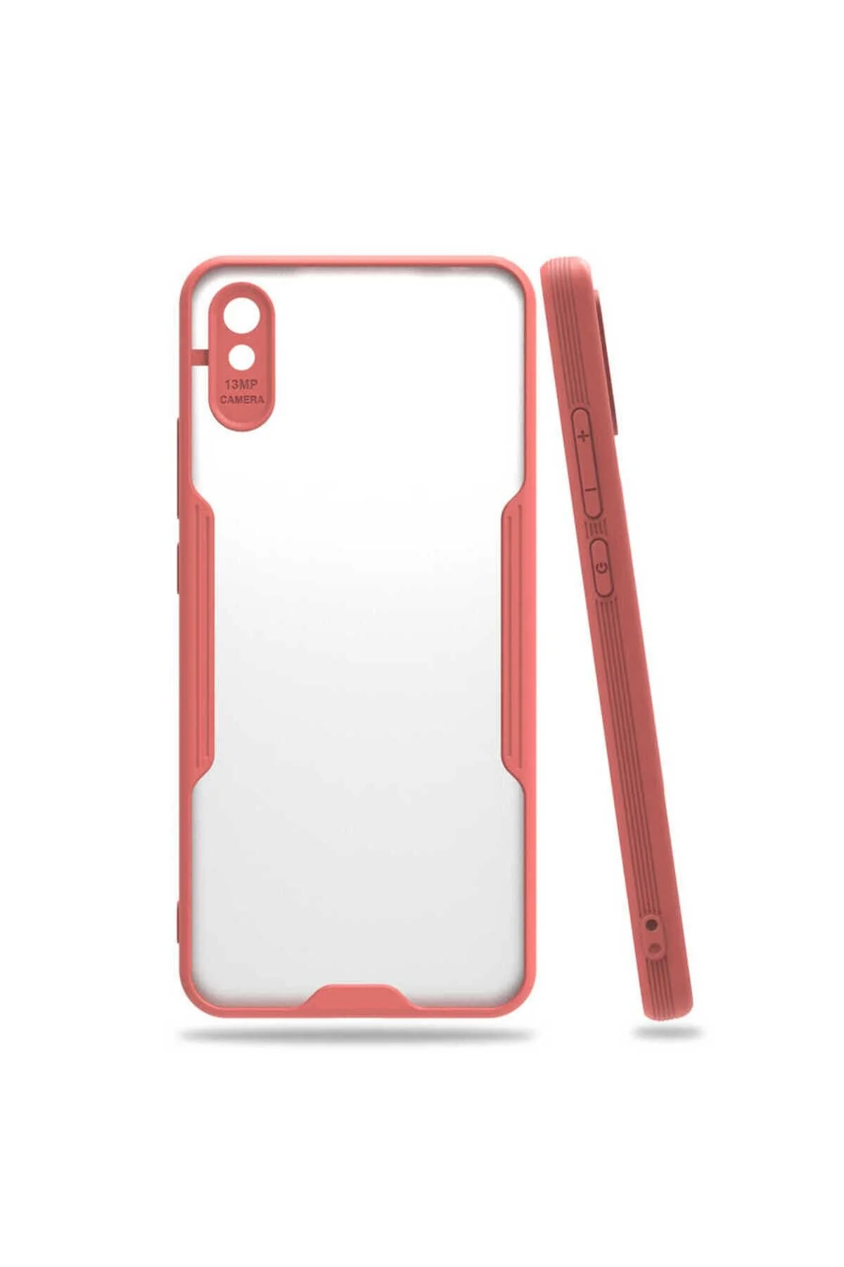 Xiaomi Redmi 9A Uyumlu Kenarları Renkli Arkası Buzlu Bumper Kılıf
