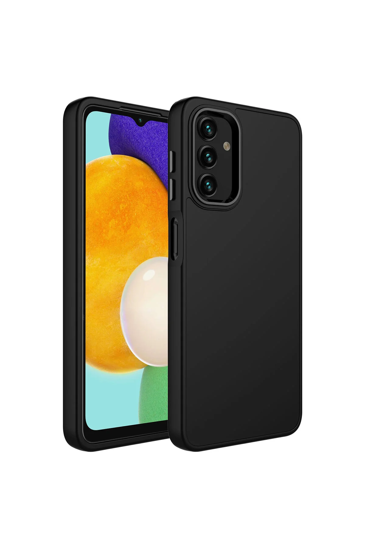 Galaxy A04S Kılıf Metal Çerçeve ve Buton Tasarımlı Lüks Silikon  Kapak