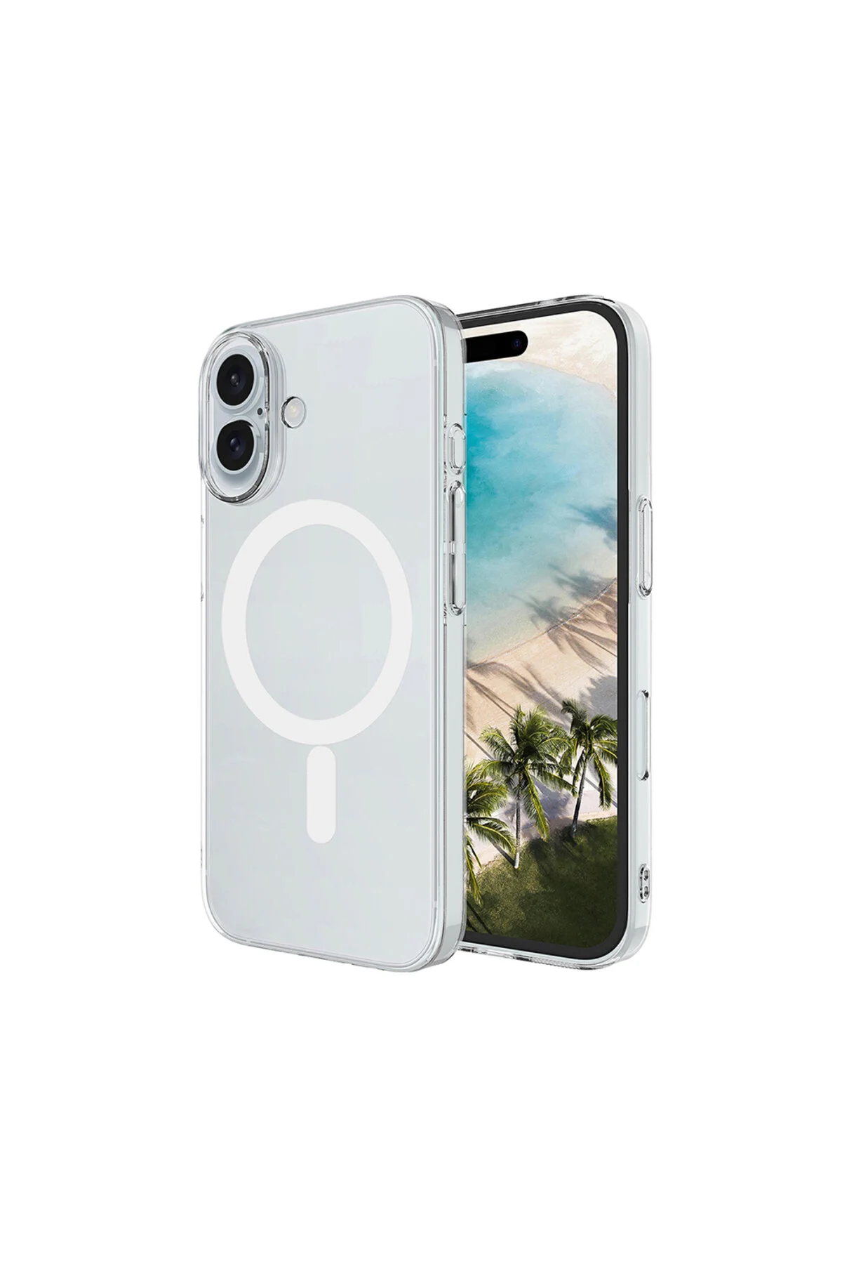 iPhone 16 İçin Uyumlu Kamera Korumalı M-Safe Şarj Özellikli Şeffaf Sert PC Kapak