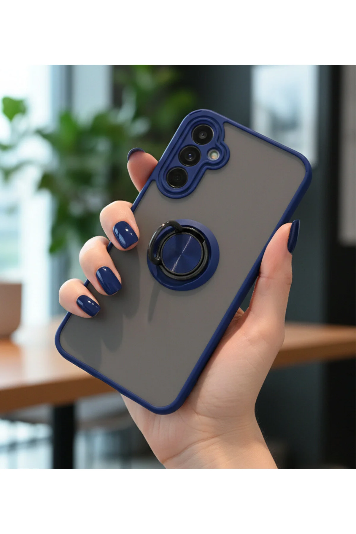 Samsung Galaxy S25 İçin Kamera Korumalı Yüzüklü Kılıf - Leke Tutmaz Mat ve Dayanıklı Yapı