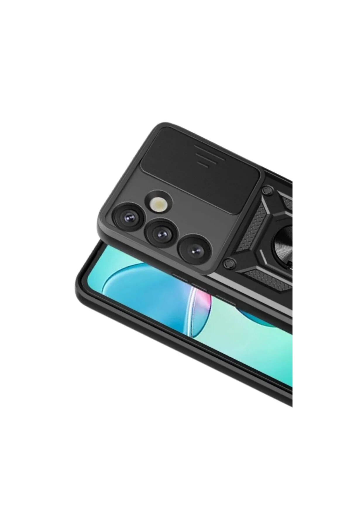 Samsung Galaxy S26 Plus İçin Uyumlu Sürgülü Korumalı Yüzüklü Standlı Magnetic Tpu Tank Kapak
