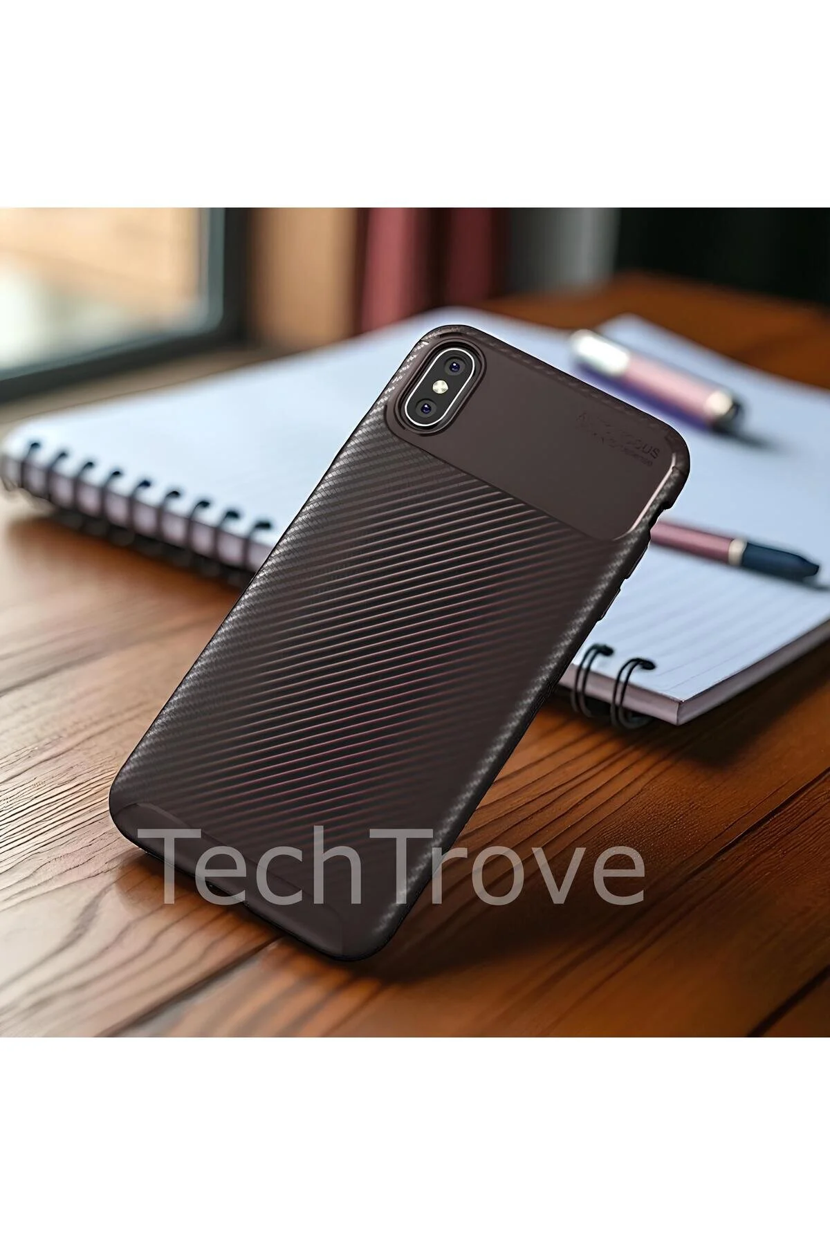 iPhone X Kılıf Kamera Korumalı Darbe Emici Karbon Fiber Desenli Renk Atmaz Silikon Kapak