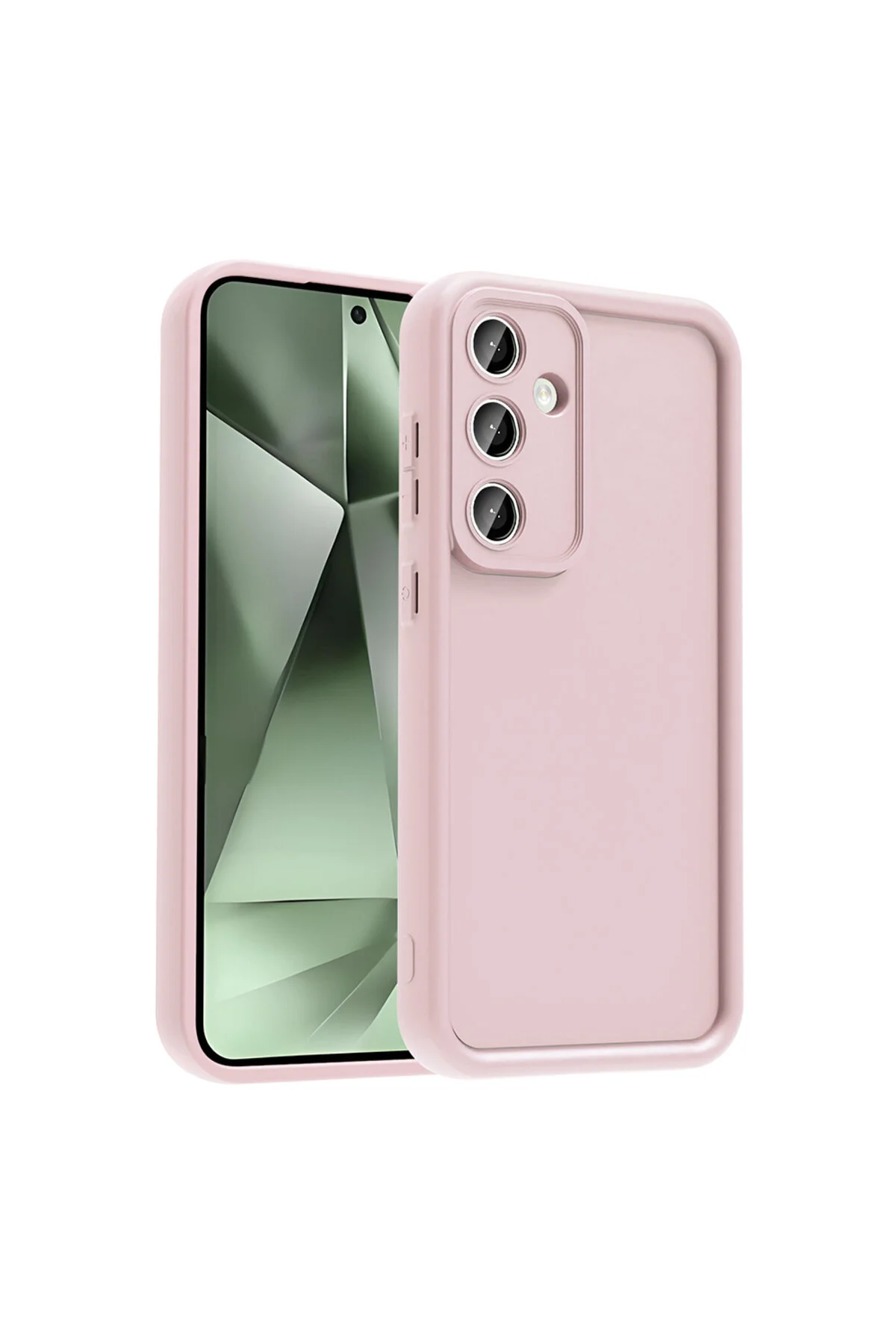 Samsung Galaxy S25 FE Kılıf Kamera Korumalı Kenar Çıkıntılı Soft Renkli Silikon Kapak - Pembe