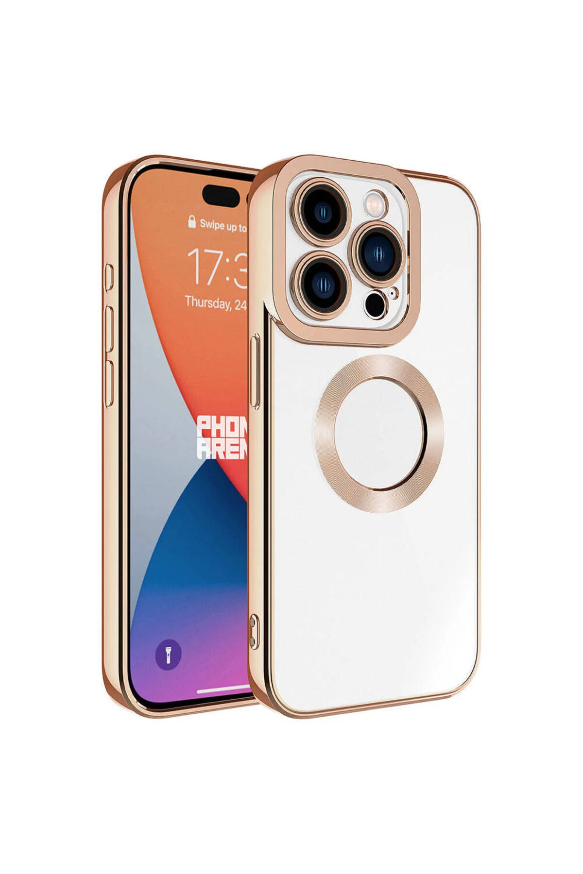 Apple iPhone 15 Pro Max Uyumlu Logo Gösteren Kamera Korumalı Renkli Tasarım Kılıf
