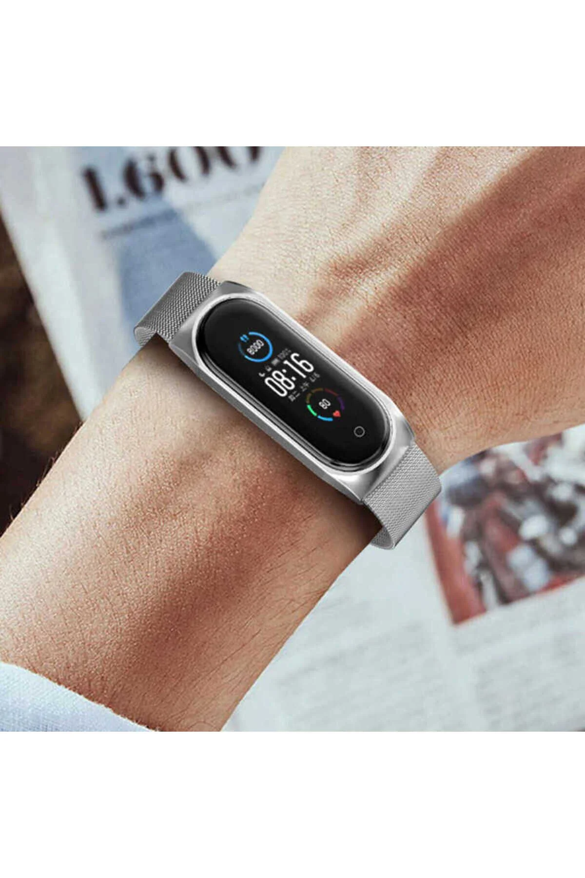 Mi Band 6 İçin Uyumlu Renkli Metal Hasır Kordon