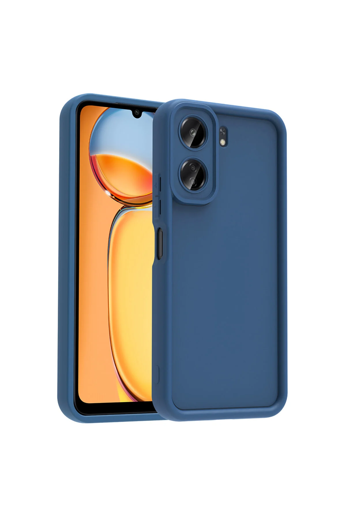 Xiaomi Poco C65 Kılıf Kamera Korumalı Kenar Çıkıntılı Soft Renkli Silikon Kapak - Mavi