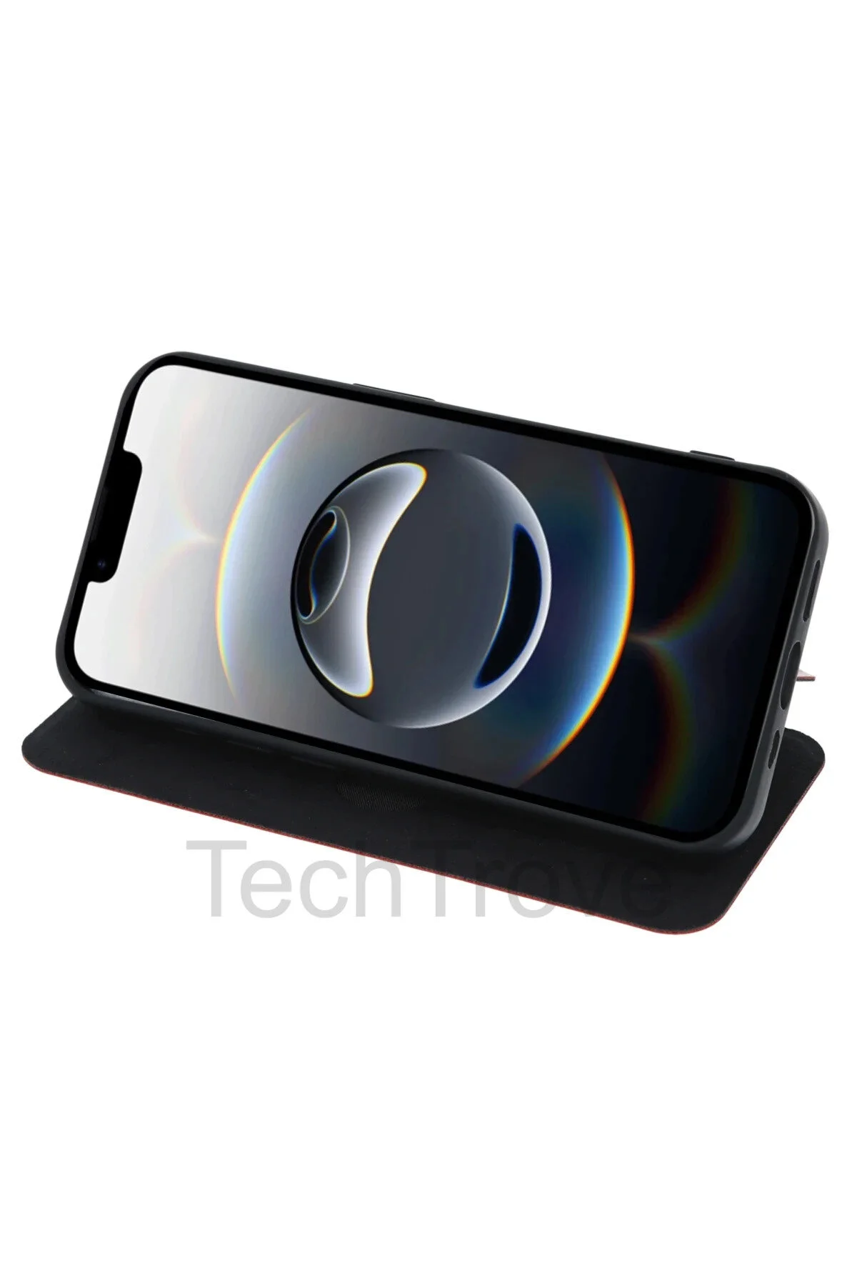 iPhone 15 Pro Max Kılıf Kamera Korumalı İçi Kadife İnce Yapılı Kapaklı Standlı Kartlıklı Deri Kapak