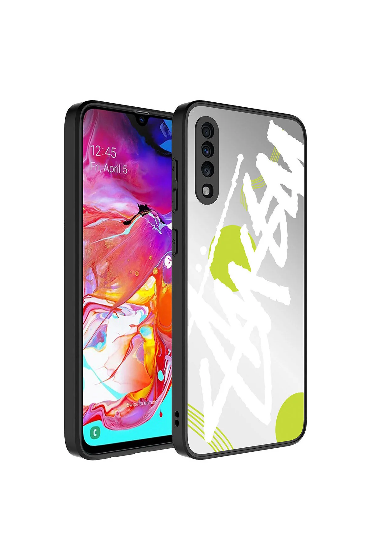 Galaxy A70 Kılıf Aynalı Desenli Kamera Korumalı Parlak Darbe Emici Kapak