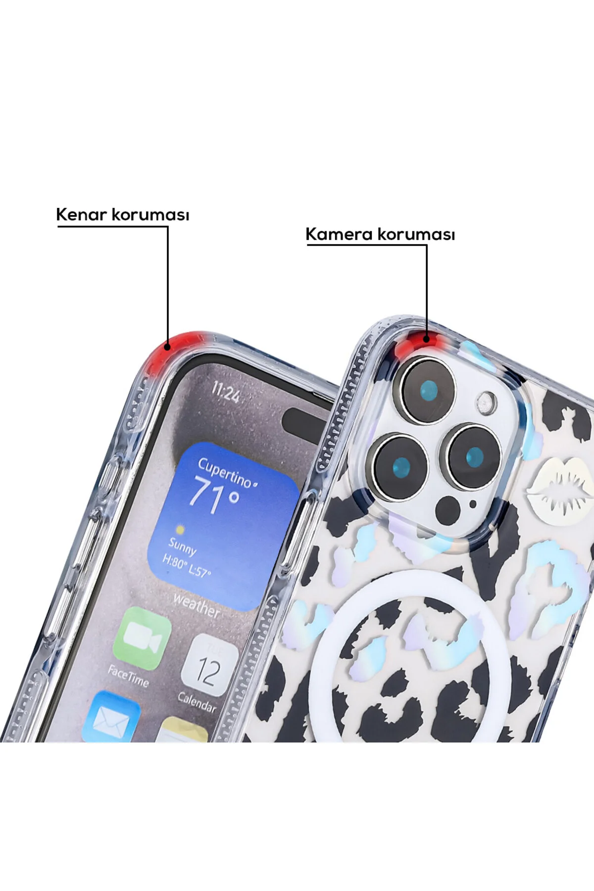 iPhone 15 Pro Max Kılıf Magsafe Şarj Özellikli Desenli Kaliteli Tasarımlı Sararmaz Kapak