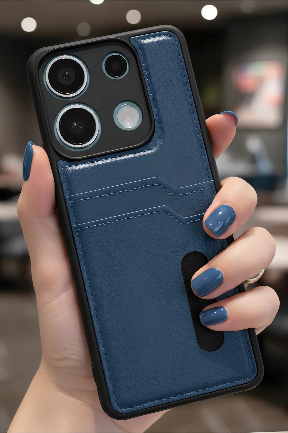 Xiaomi Redmi 15C 4G İçin Uyumlu Kılıf Kart Bölmeli Deri Tasarımlı Kılıf