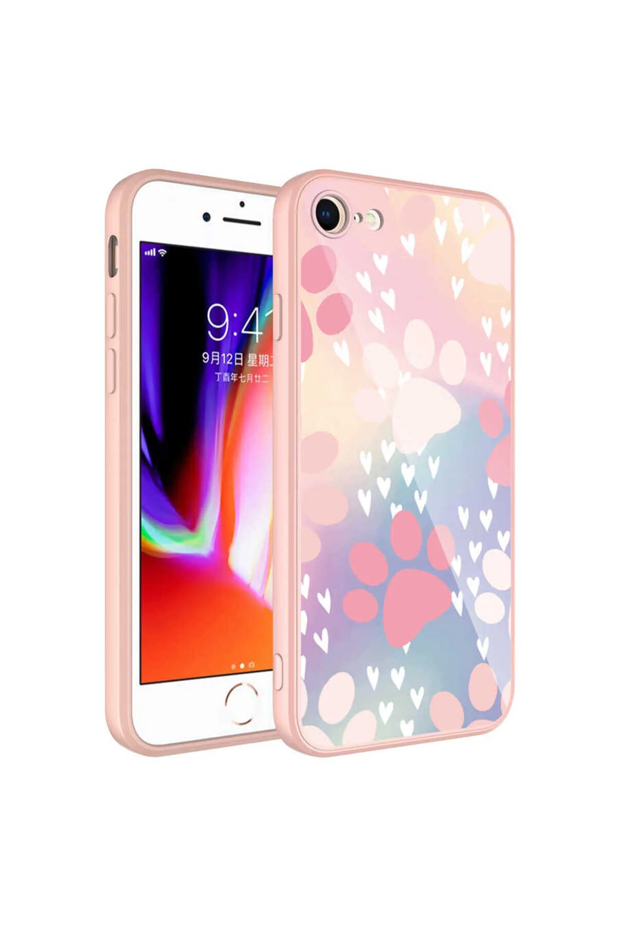 iPhone SE 2022 Kılıf Desenli İçi Kadife Kamera Korumalı Darbe Emici Silikon Kapak