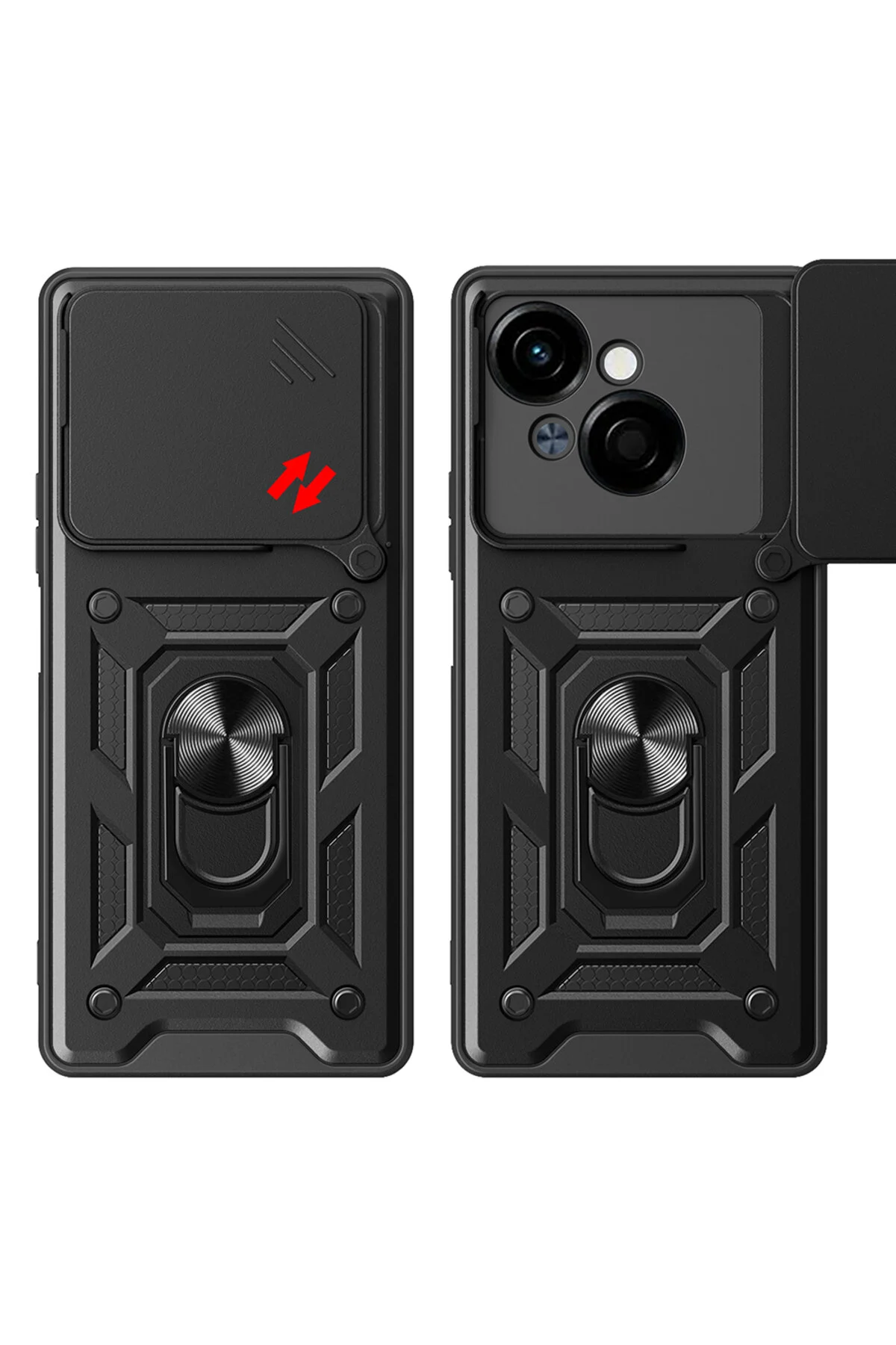 Tecno Spark Go 1 2025 Kılıf Yüzüklü Stand Olabilen Kamera Korumalı Magnetic Tpu Tank Kapak