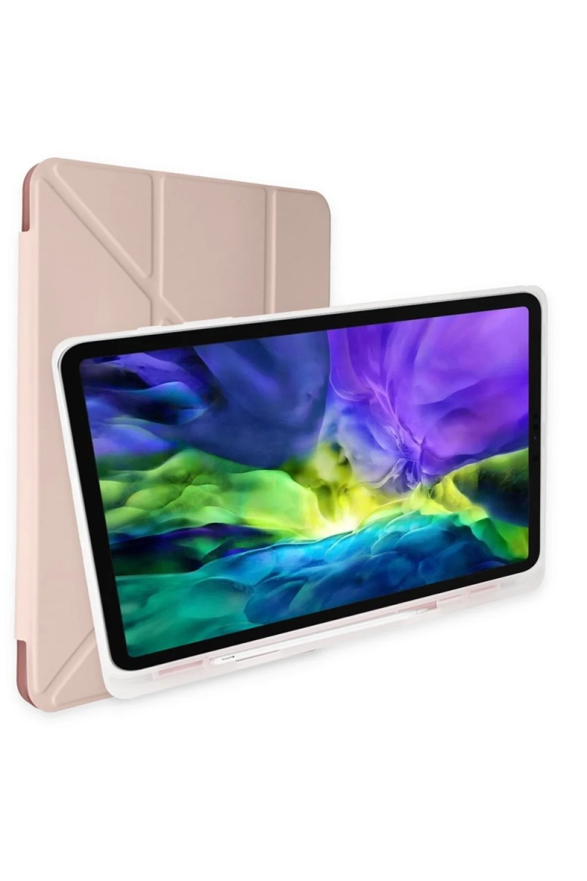 Huawei MatePad SE Uyumlu Kılıf Kalem Bölmeli Uyku Modlu Smart Case - Rose Gold
