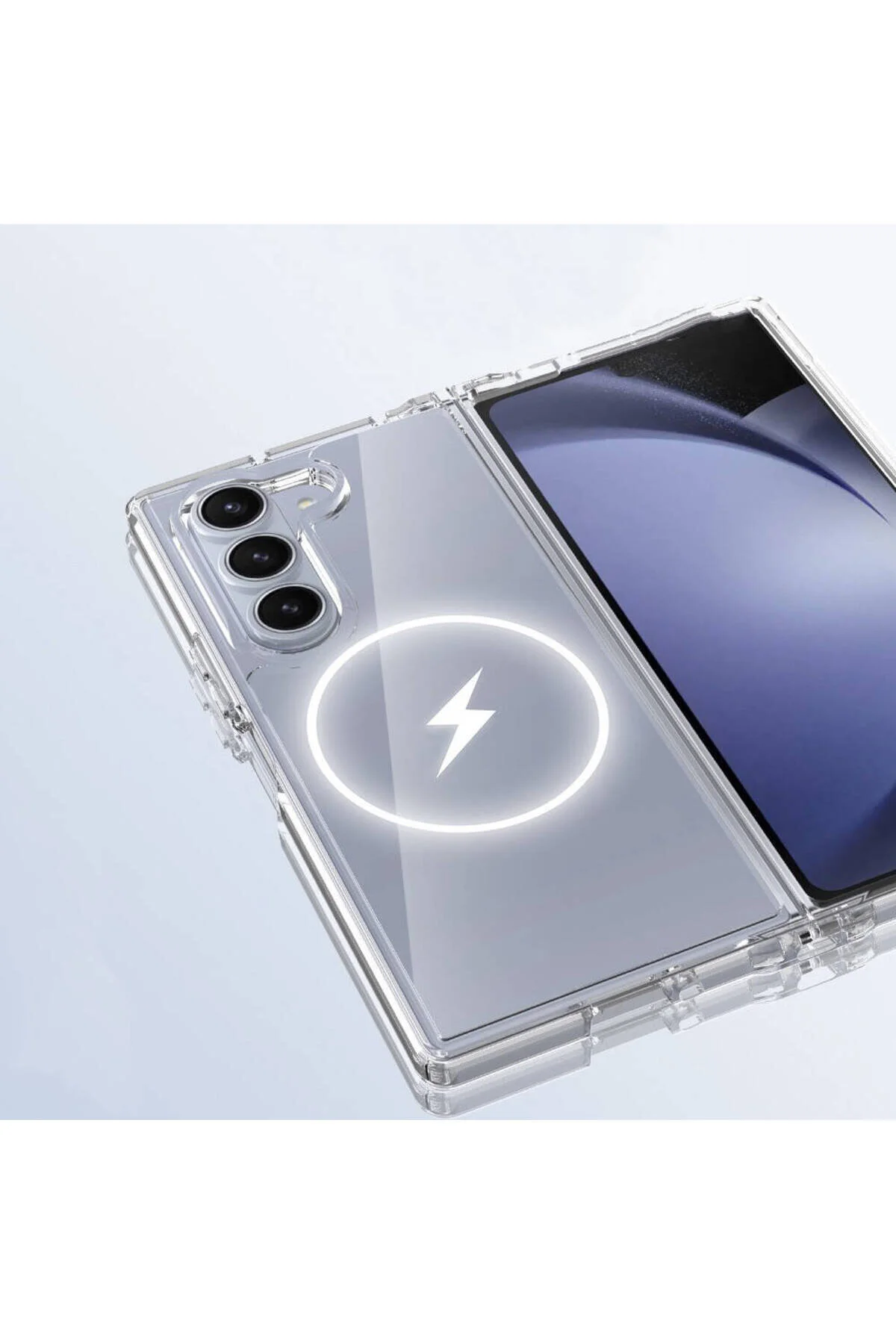 Galaxy Z Fold 6 İçin Uyumlu Magsafe Şarj Destekli Şeffaf Pc Kılıf