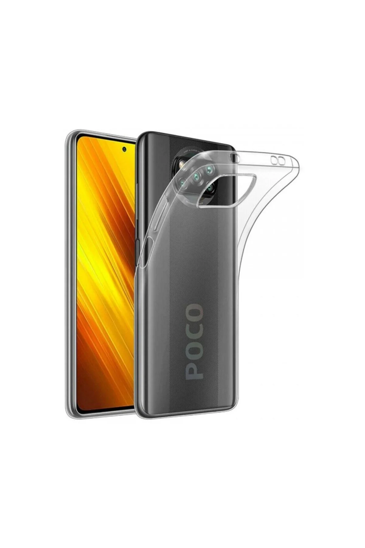 Xiaomi Pocophone X3 İçin Uyumlu Darbe Emici Yumuşak Ultra İnce Sararmaz Şeffaf Kılıf