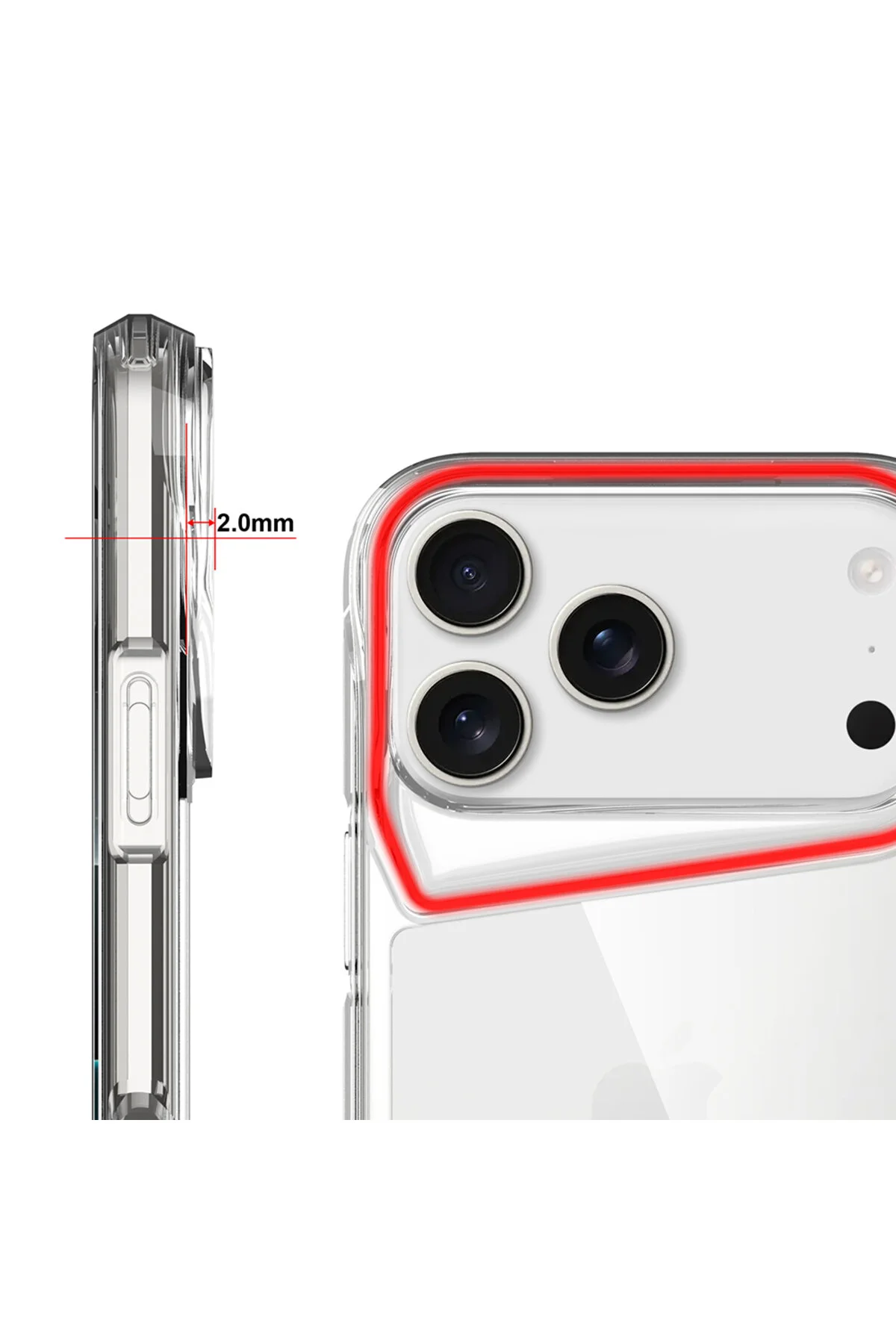Apple iPhone 17 Pro Max Kılıf Kamera Koruma Çıkıntılı Sararmaz Leke Tutmaz Şeffaf Kapak