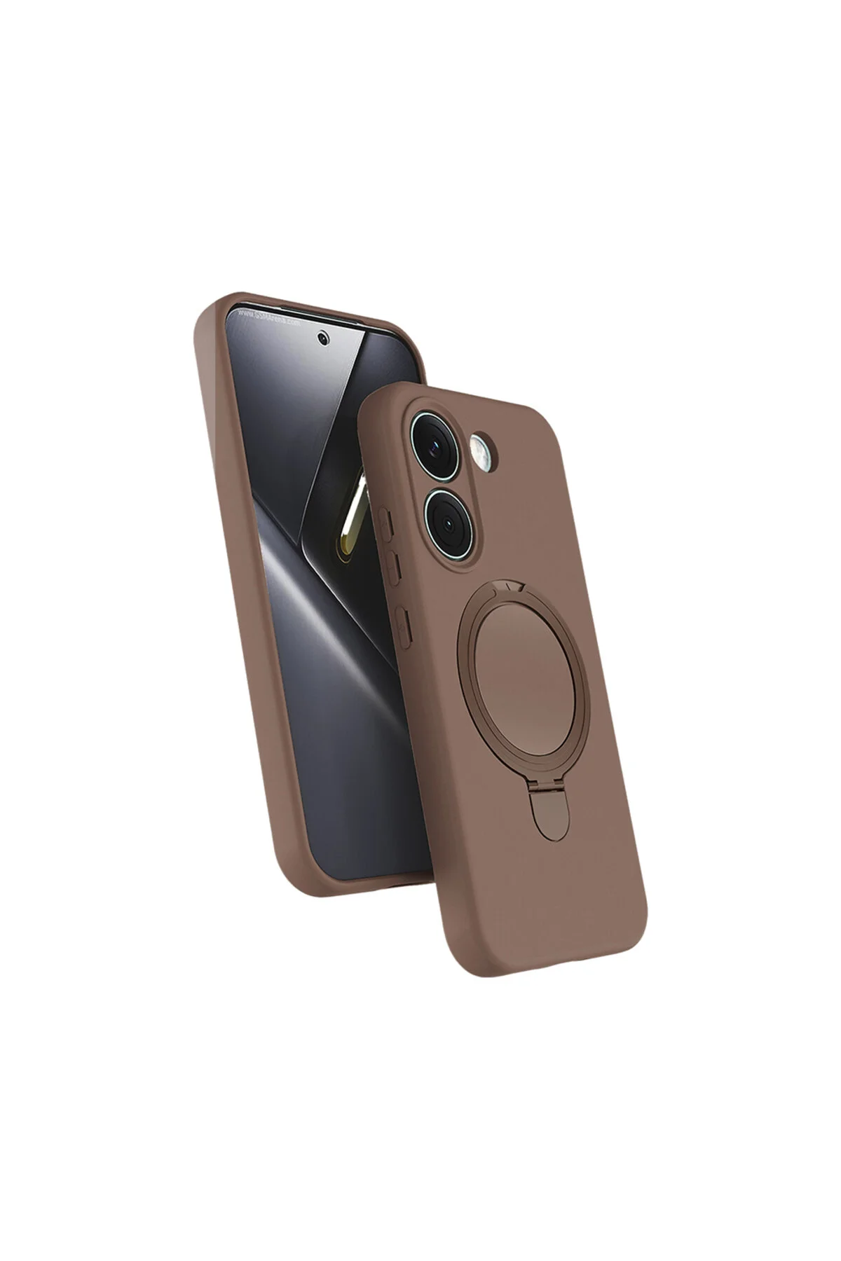 Poco X8 Pro Uyumlu Soft Tasarım Magsafe Halka Stand İçi Kadife Kapak