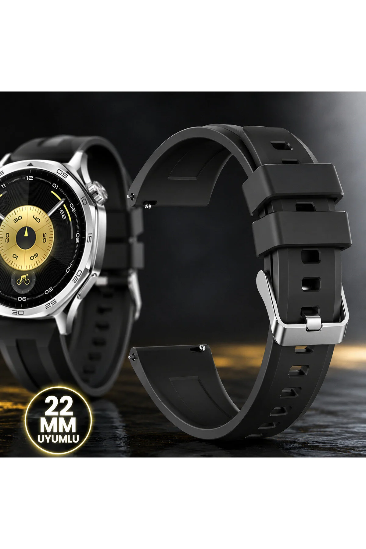 Huawei Watch 5 46mm Uyumlu 22mm Silikon Kordon